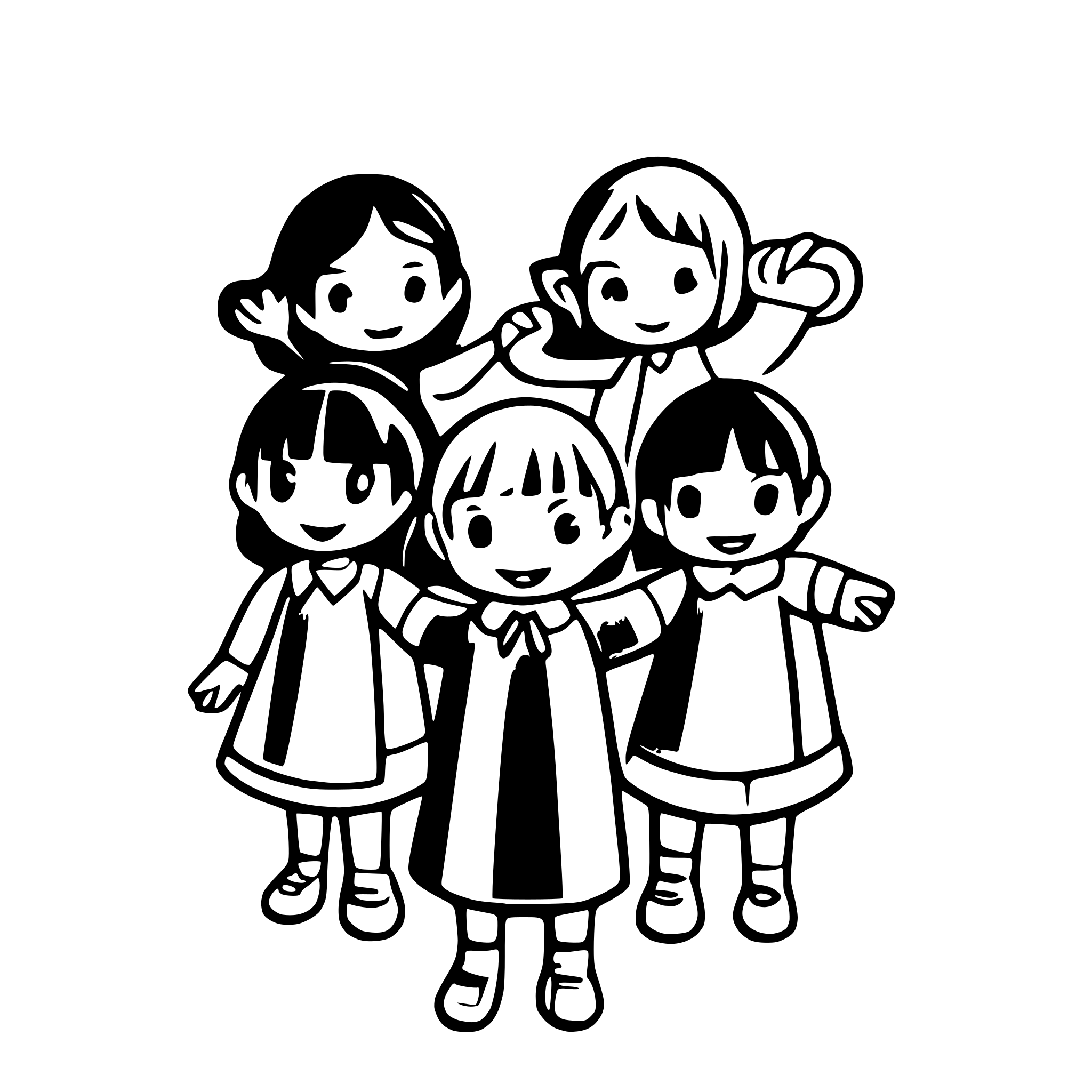 AI-generated SVG of a 12 Children holdng hands