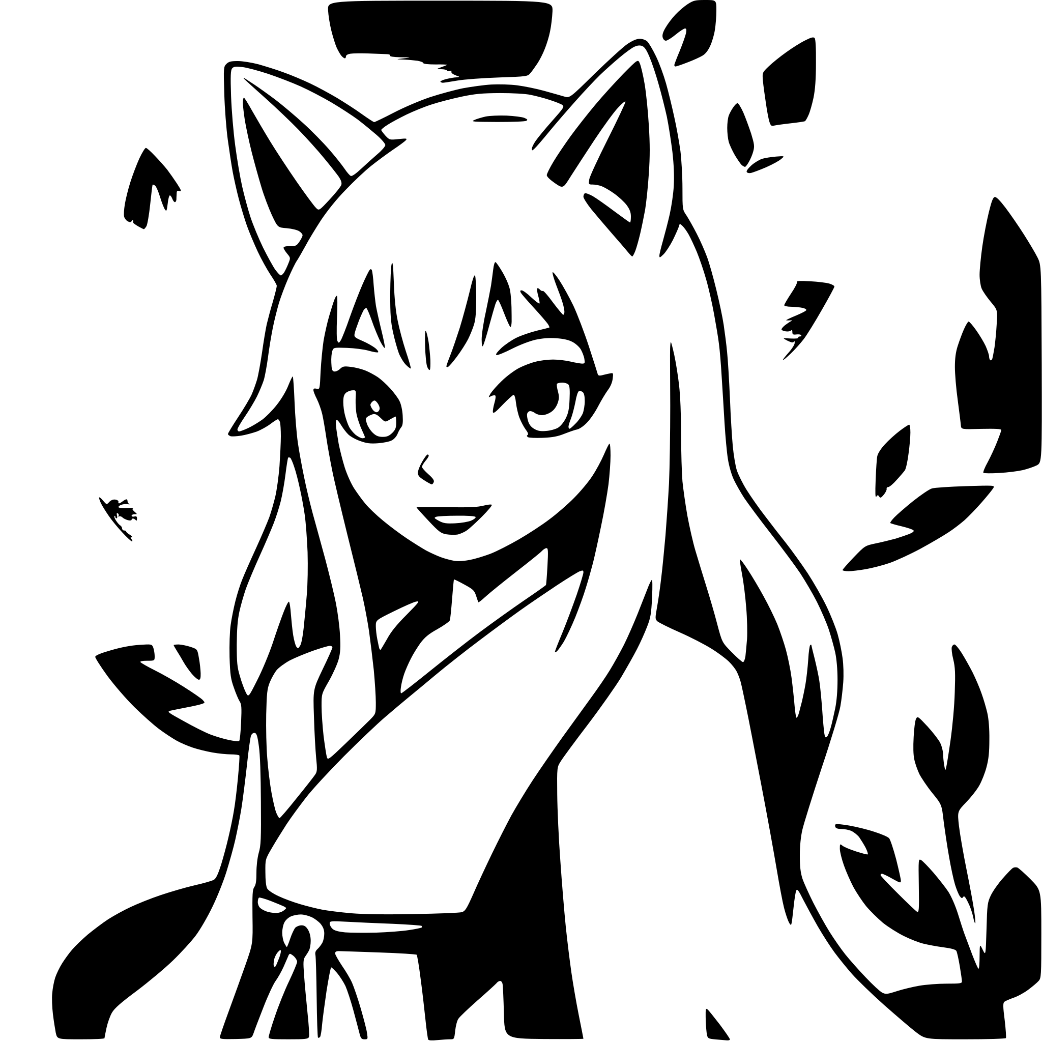 AI-generated SVG of 'kitsune with nine tails'