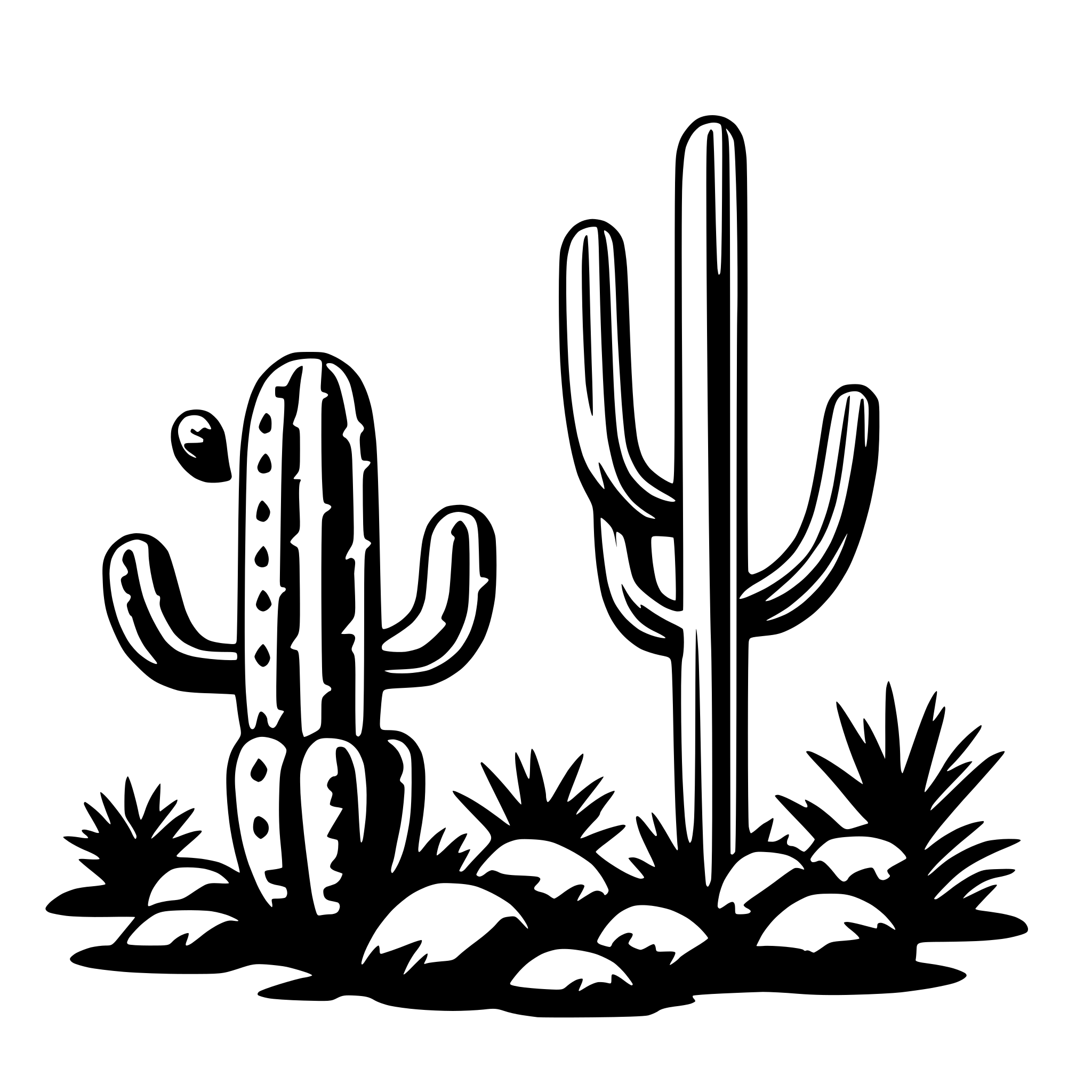 AI-generated SVG of a cactus and sunset