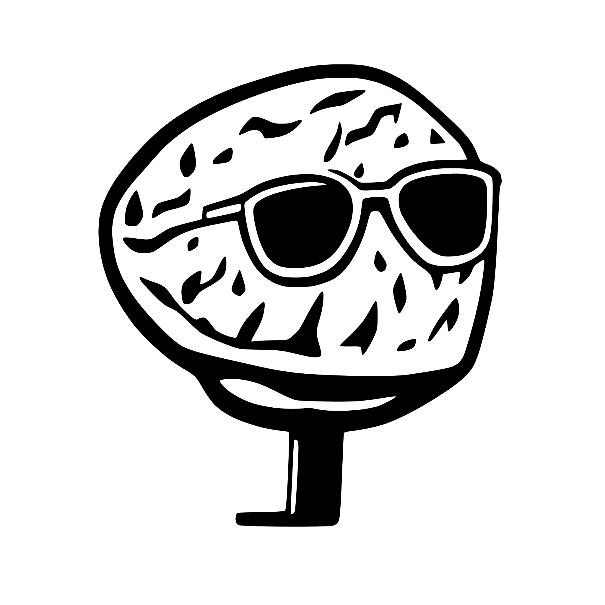 AI-generated SVG of a a rock wearing sunglasses