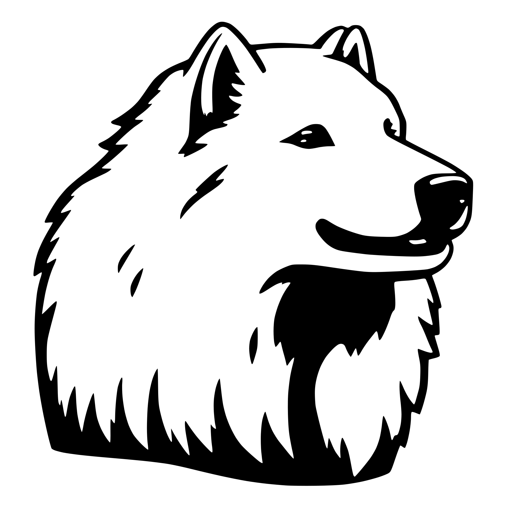 AI-generated SVG of a Create a samoyed