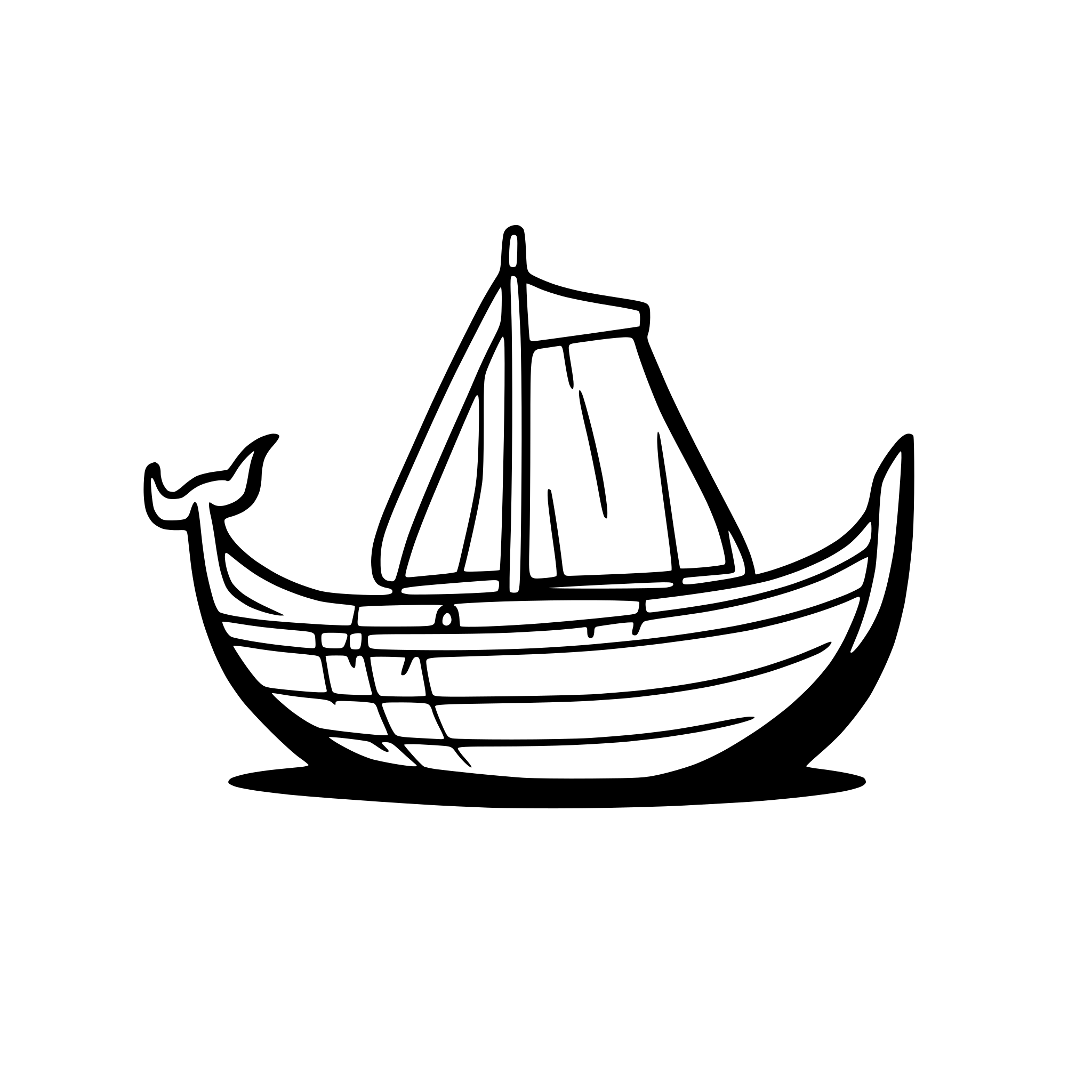 AI-generated SVG of a viking boat combined with bull