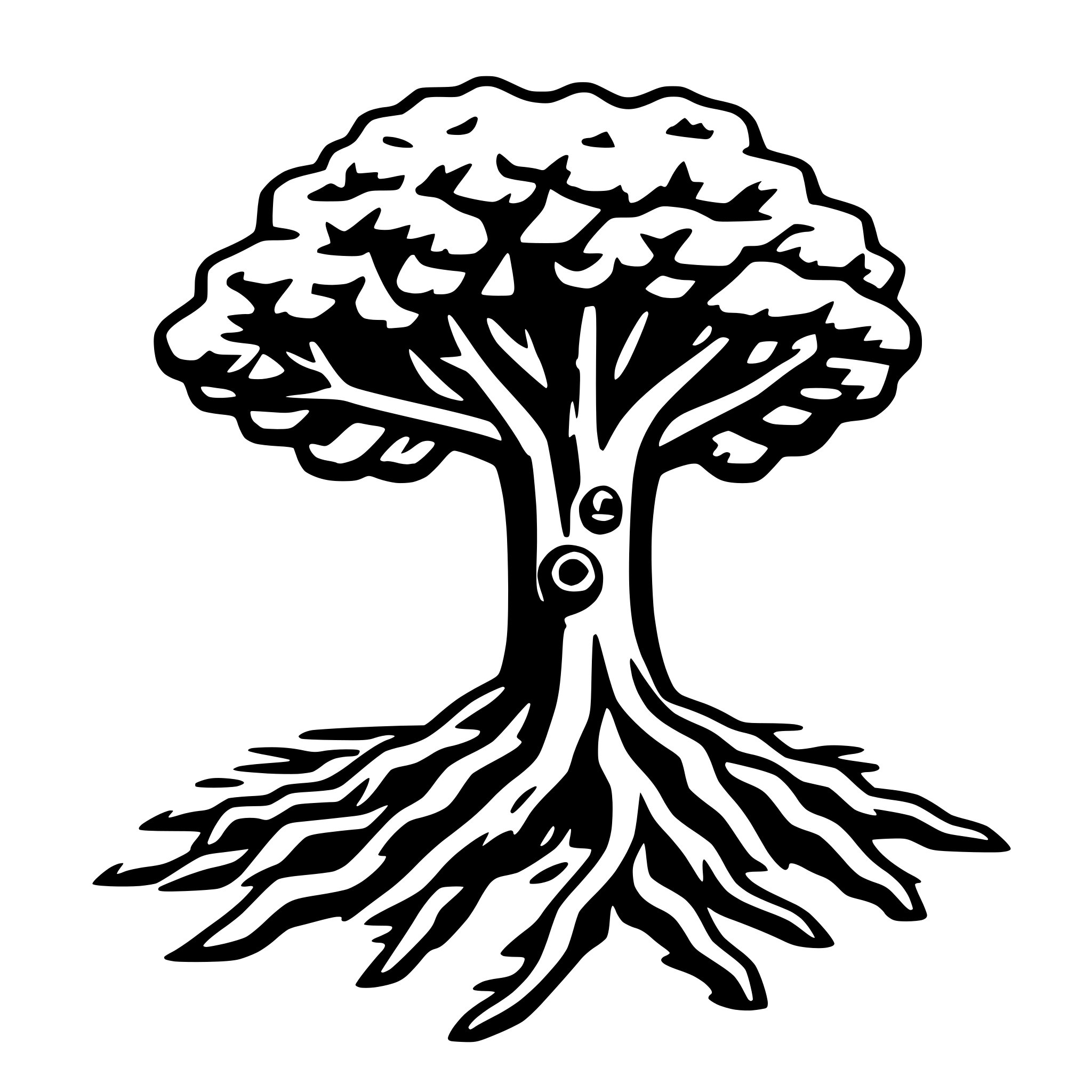AI-generated SVG of 'tree and roots'