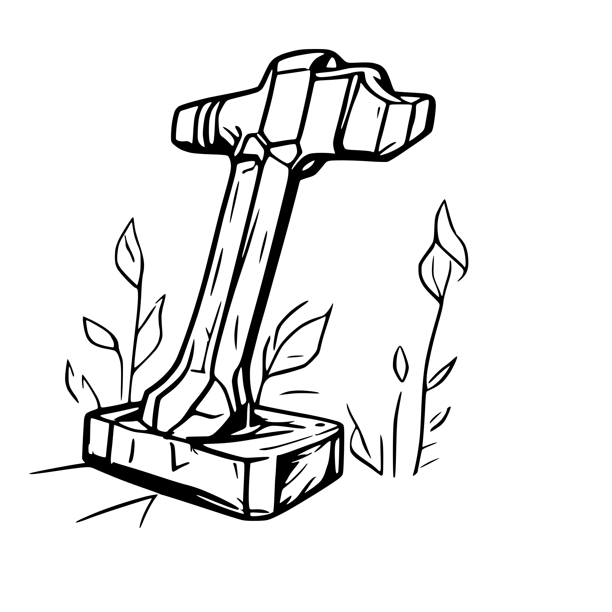 AI-generated SVG of a a sledgehammer for war