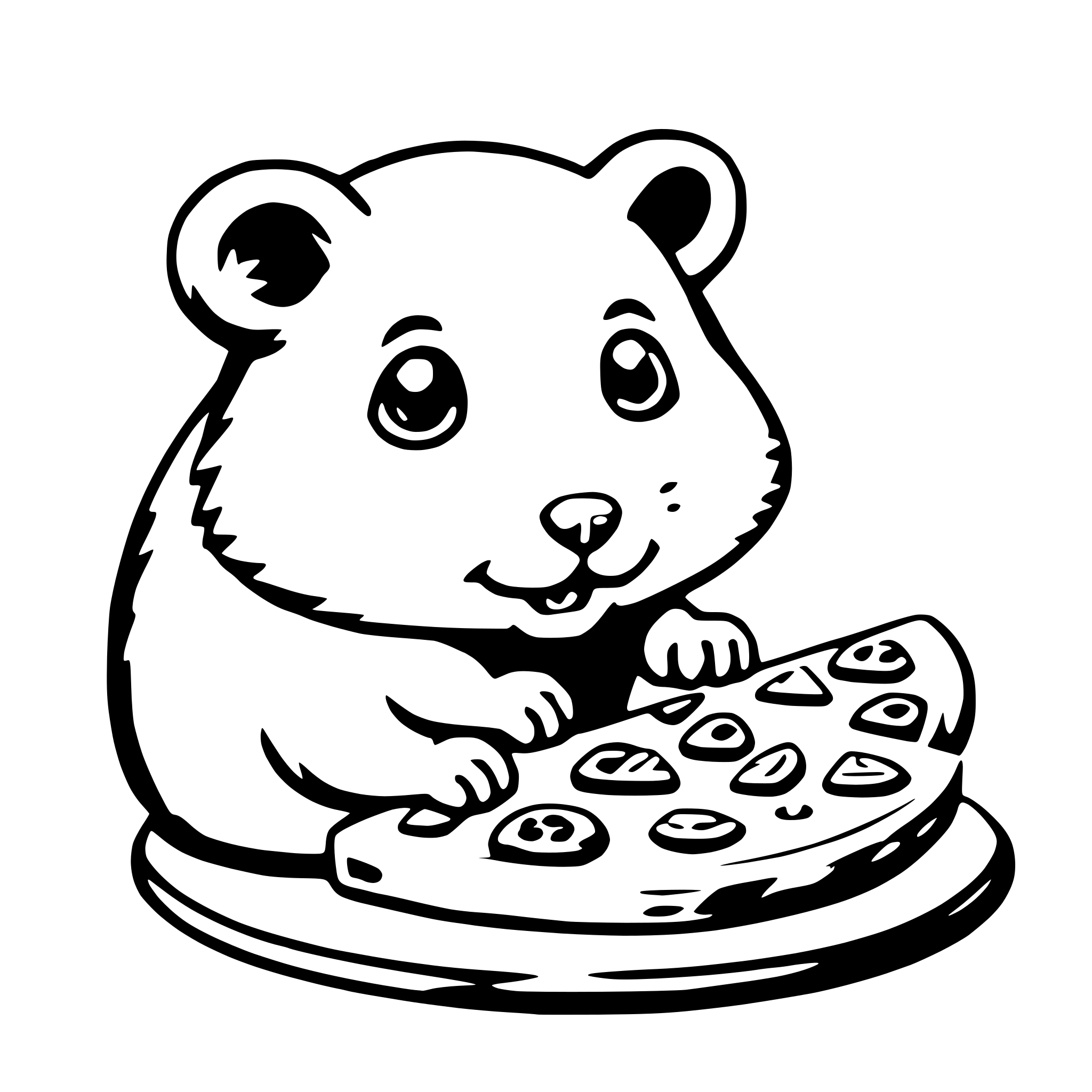 AI-generated SVG of a hamster eating pizza