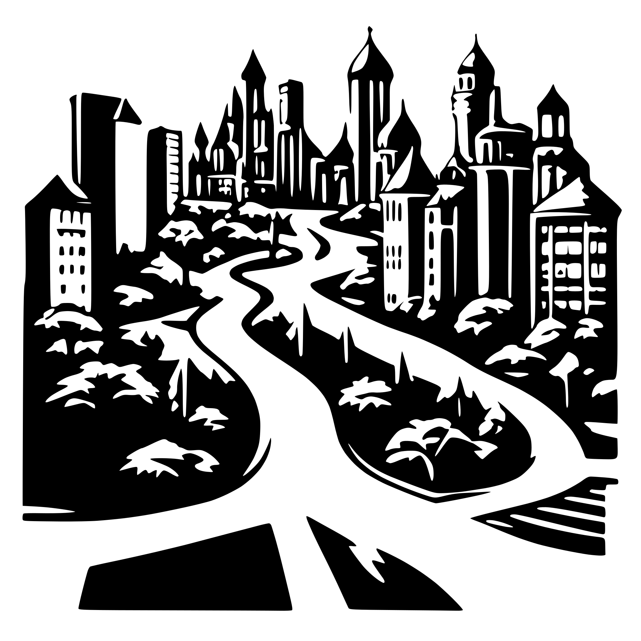 AI-generated SVG of 'city schwarzplan map'