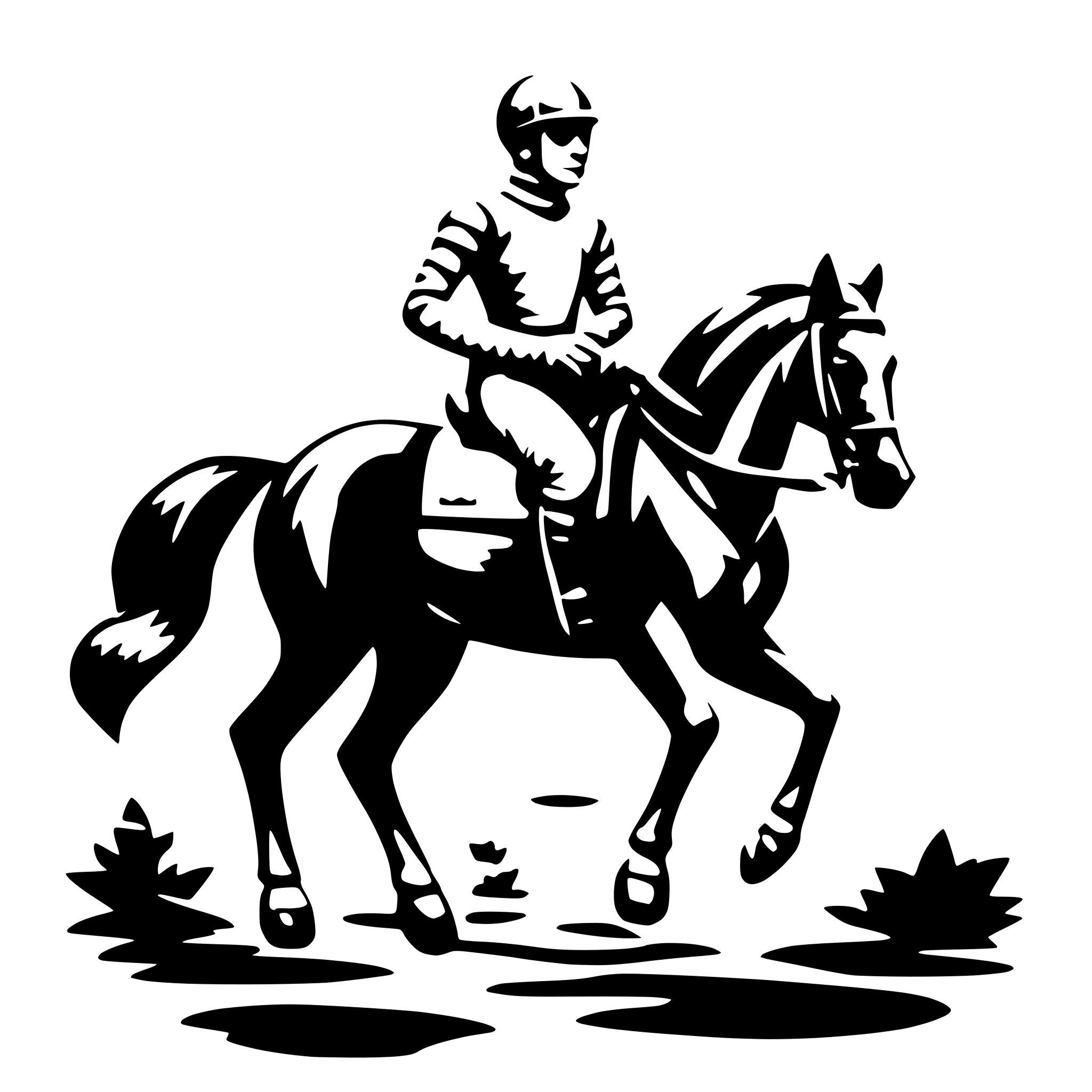 AI-generated SVG of 'jockey riding a horse'