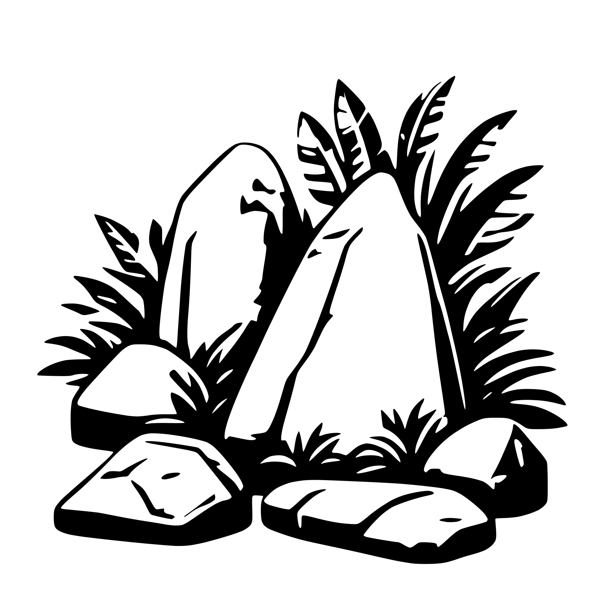 AI-generated SVG of a jungle stones
