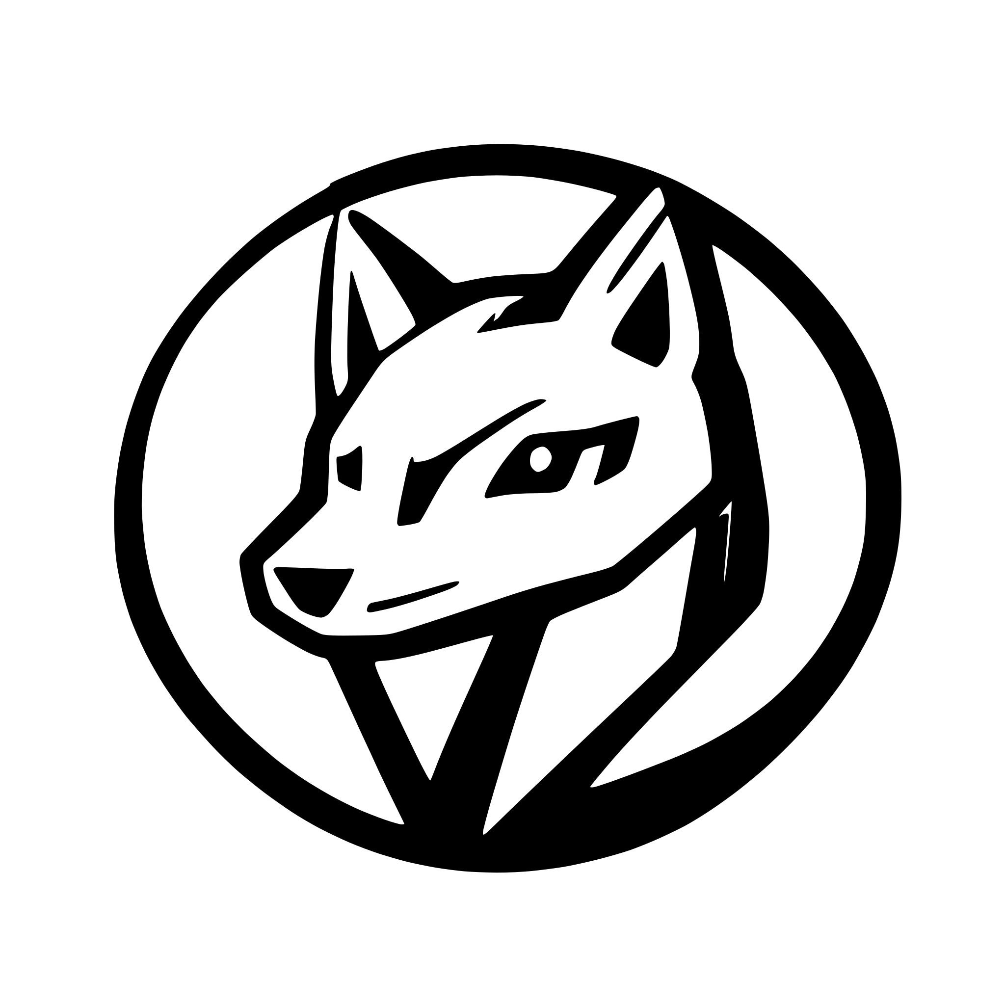 AI-generated SVG of a polygon logo featuring a fox and night elements