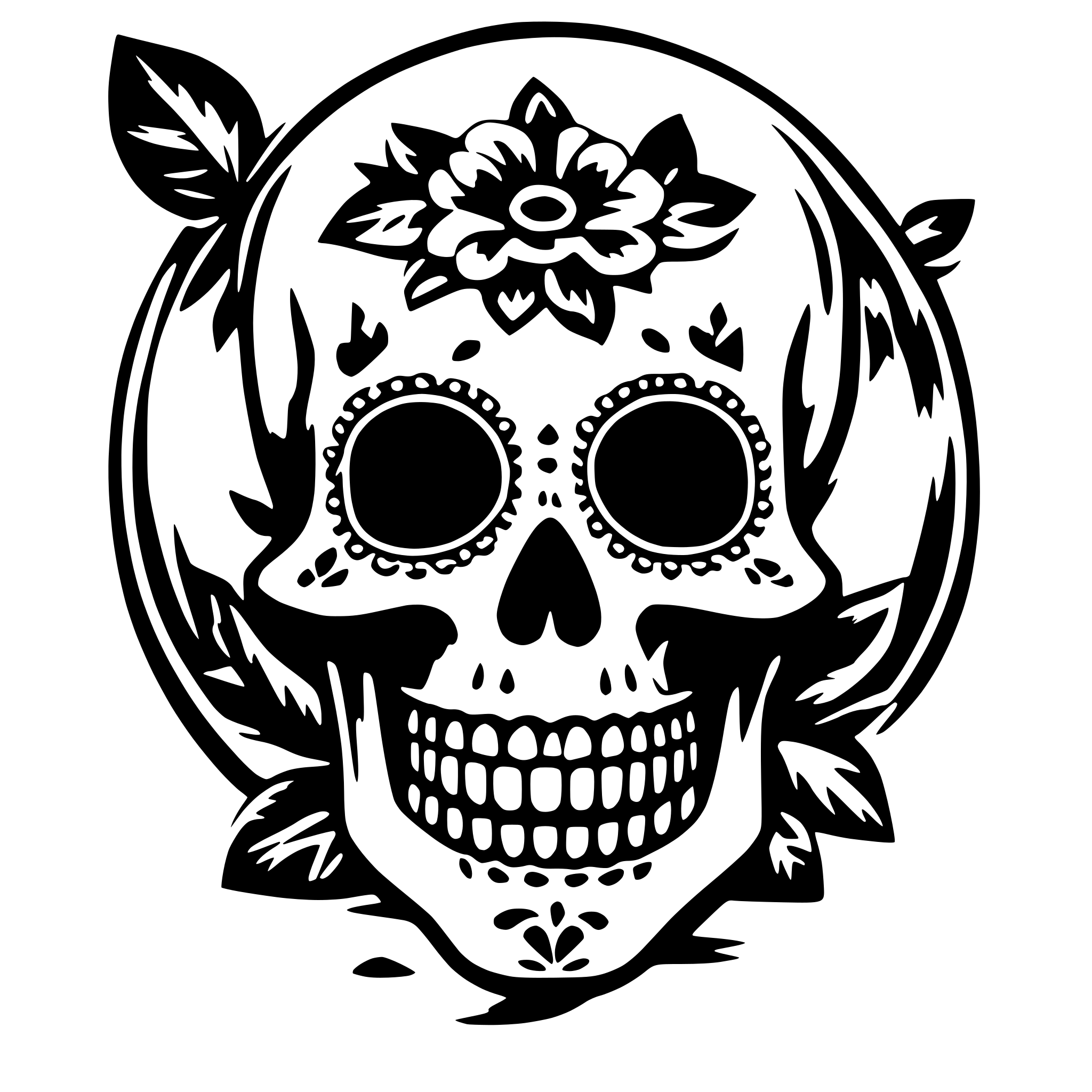 AI-generated SVG of a dias los muertos