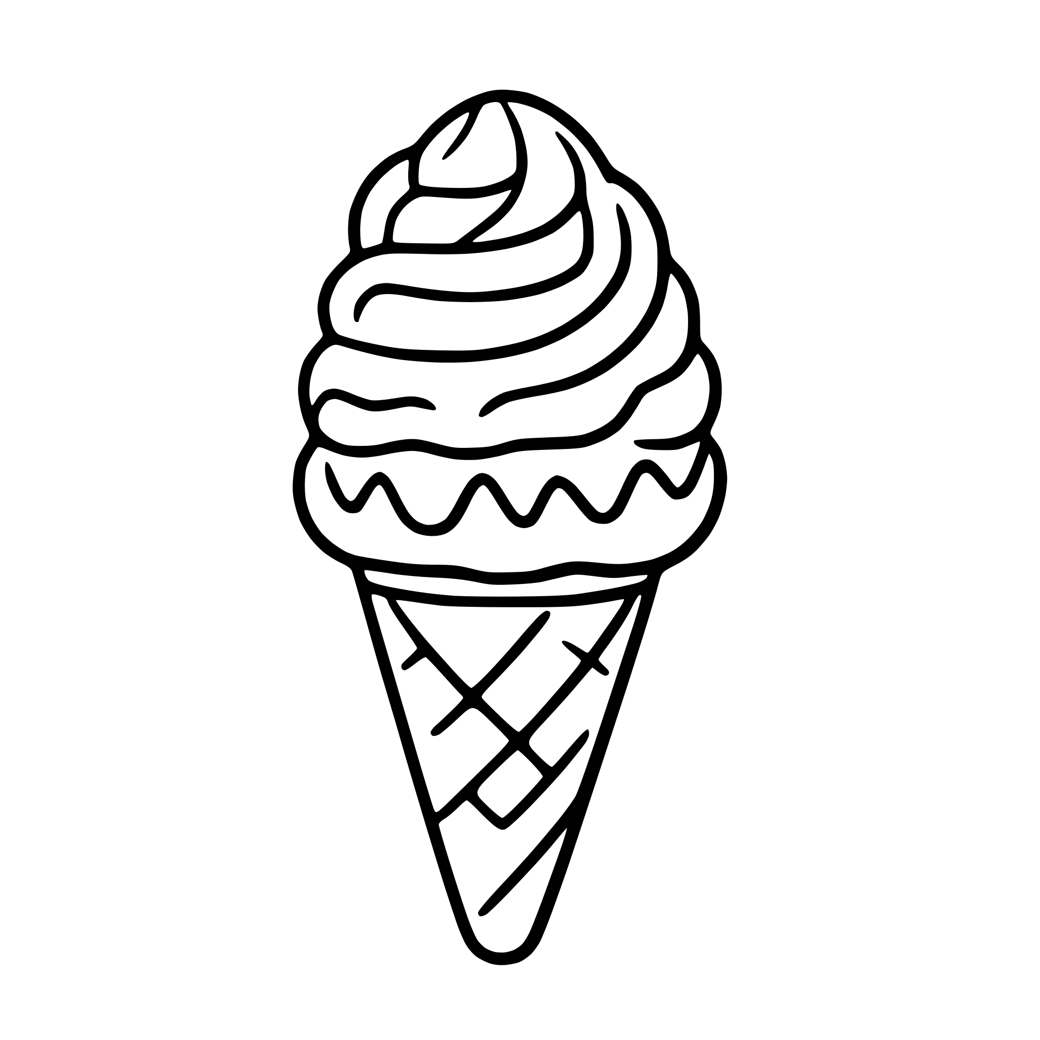 AI-generated SVG of 'a roller-skating ice cream cone'