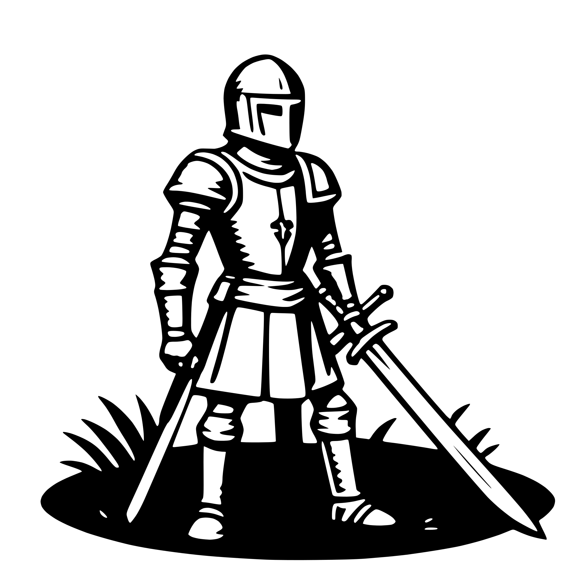 AI-generated SVG of a knight and sword