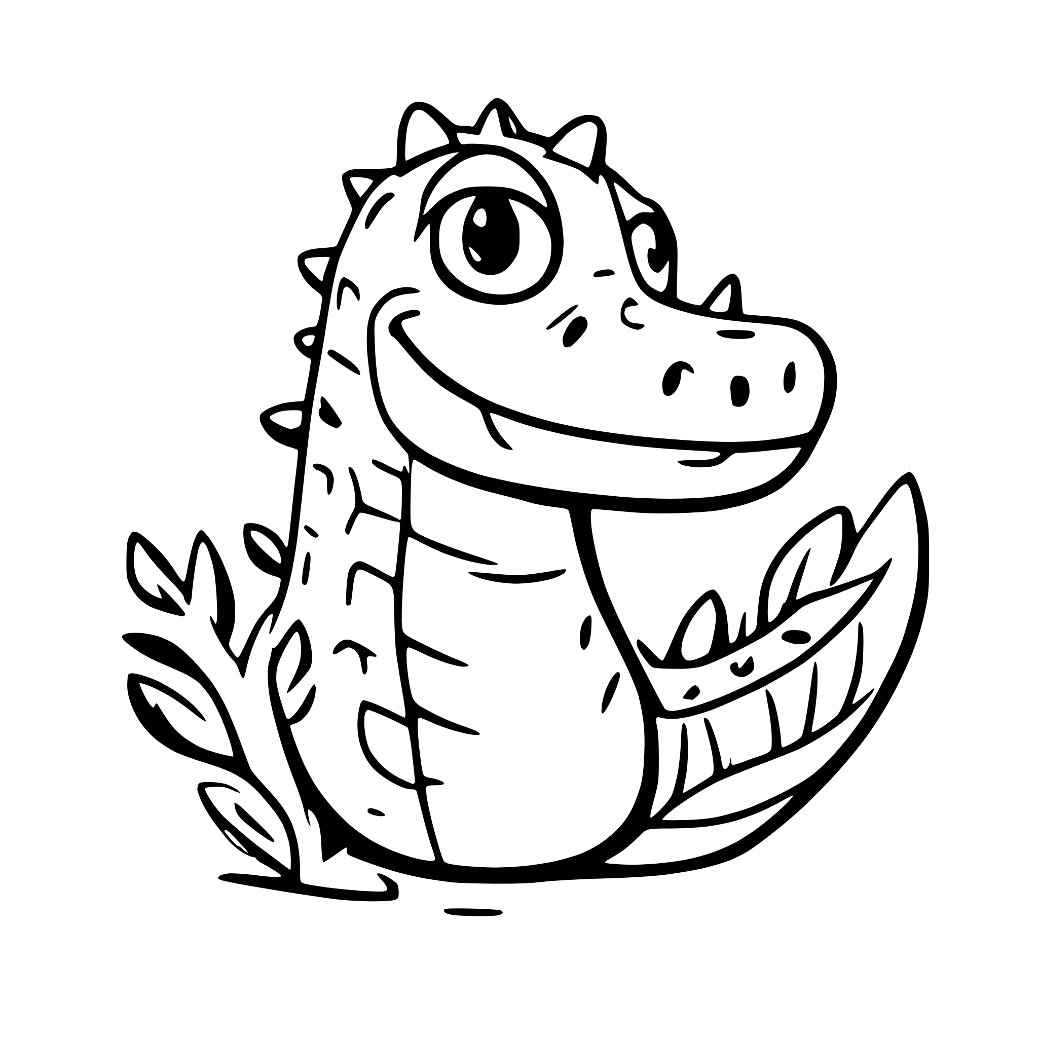 AI-generated SVG of 'a cartoon alligator'