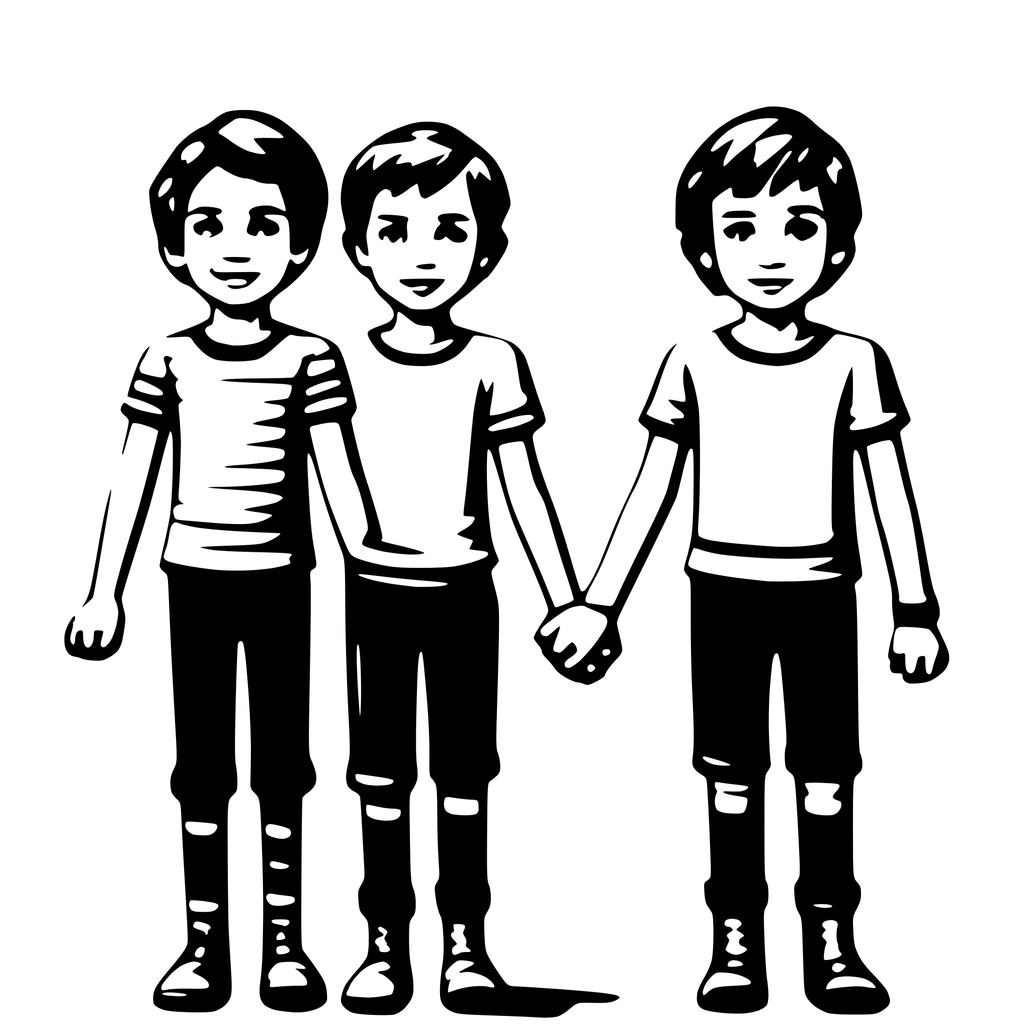 AI-generated SVG of a boys forming a line and holding hands