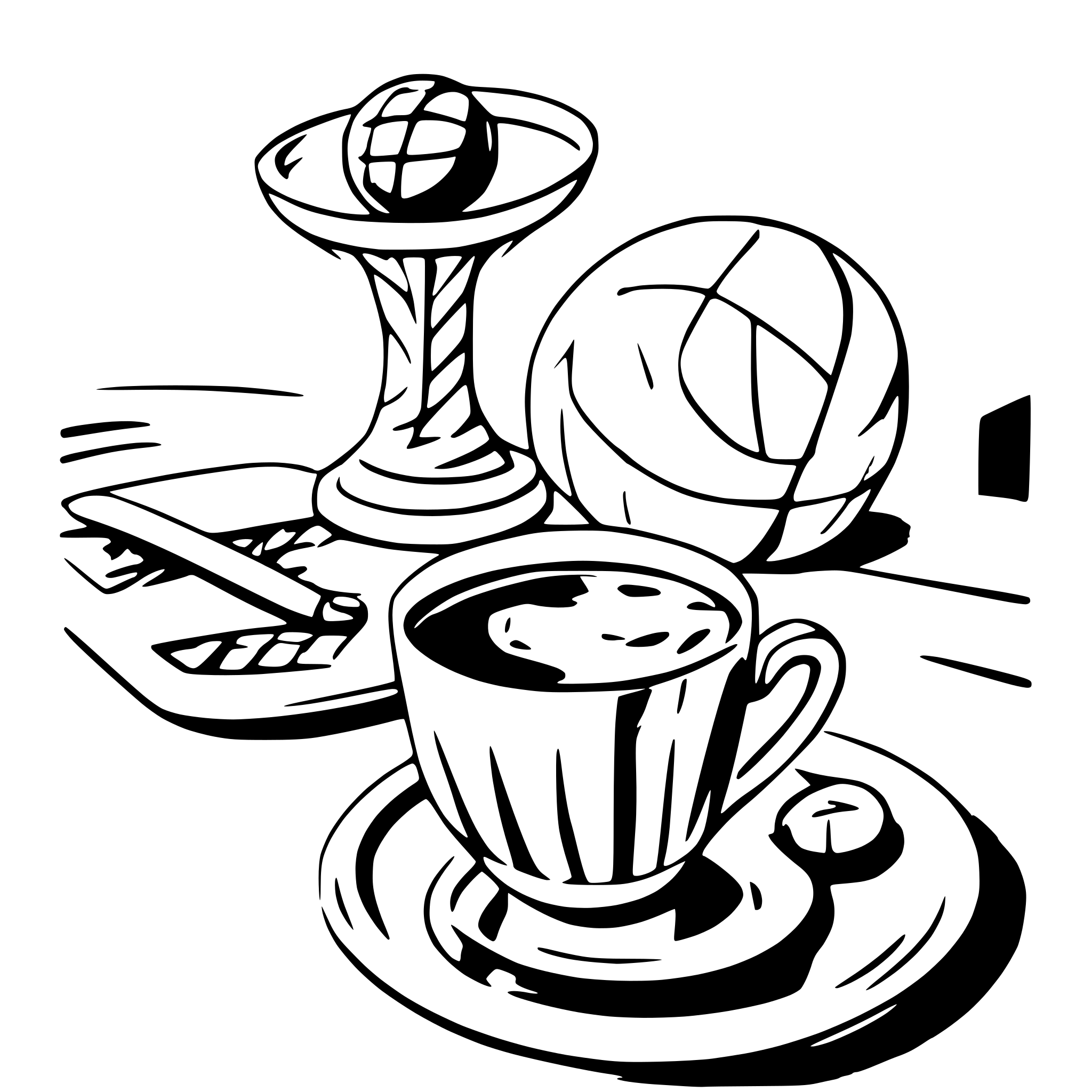 AI-generated SVG of a coffee, tennis and basketball
