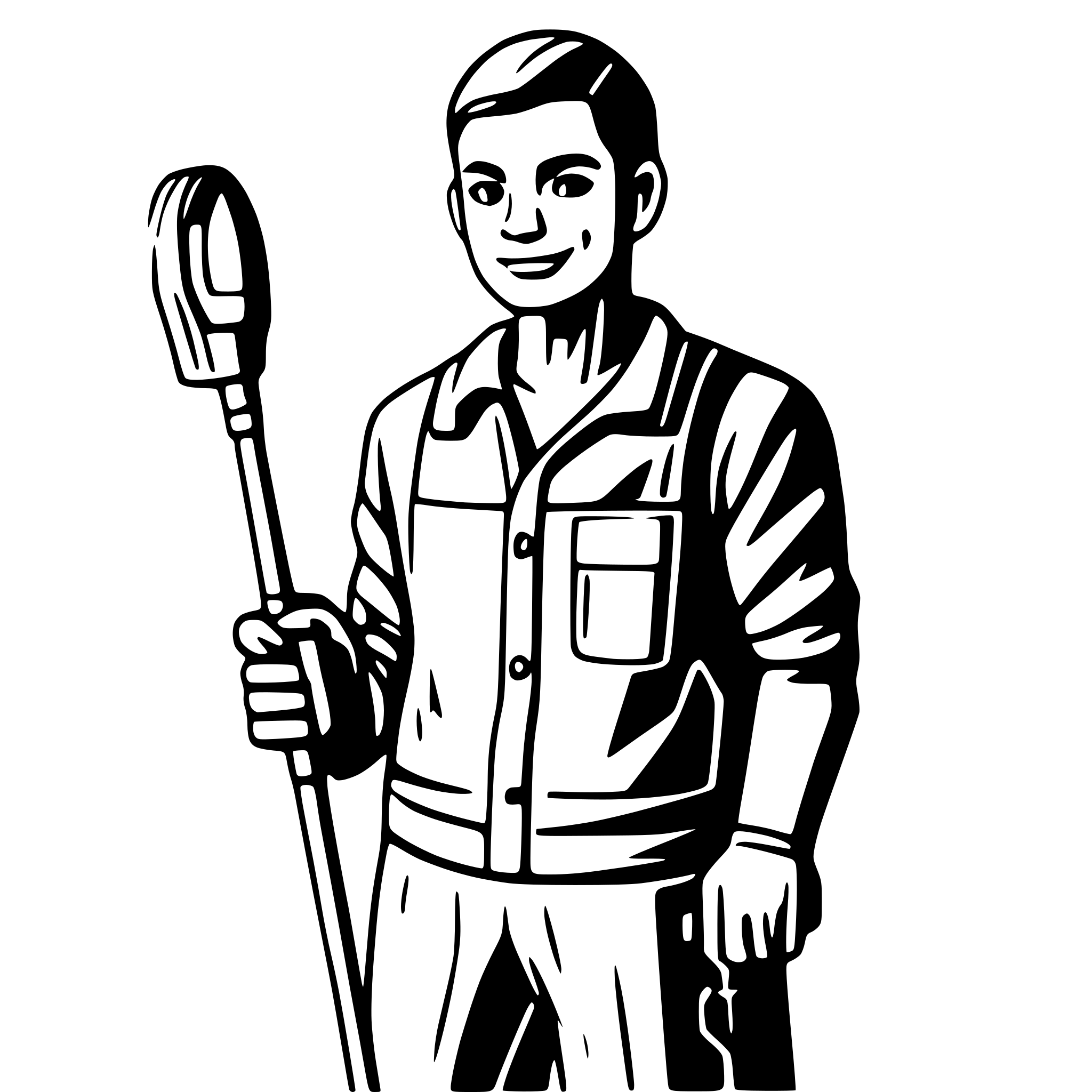 AI-generated SVG of a Man with a pressure washer