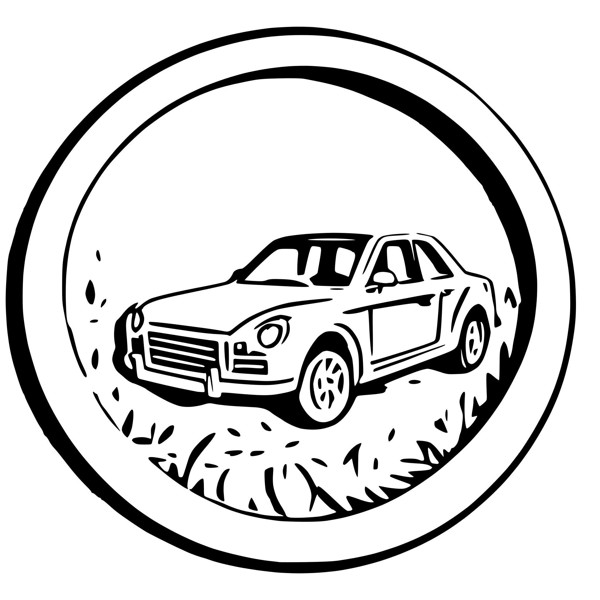 AI-generated SVG of a car wheel