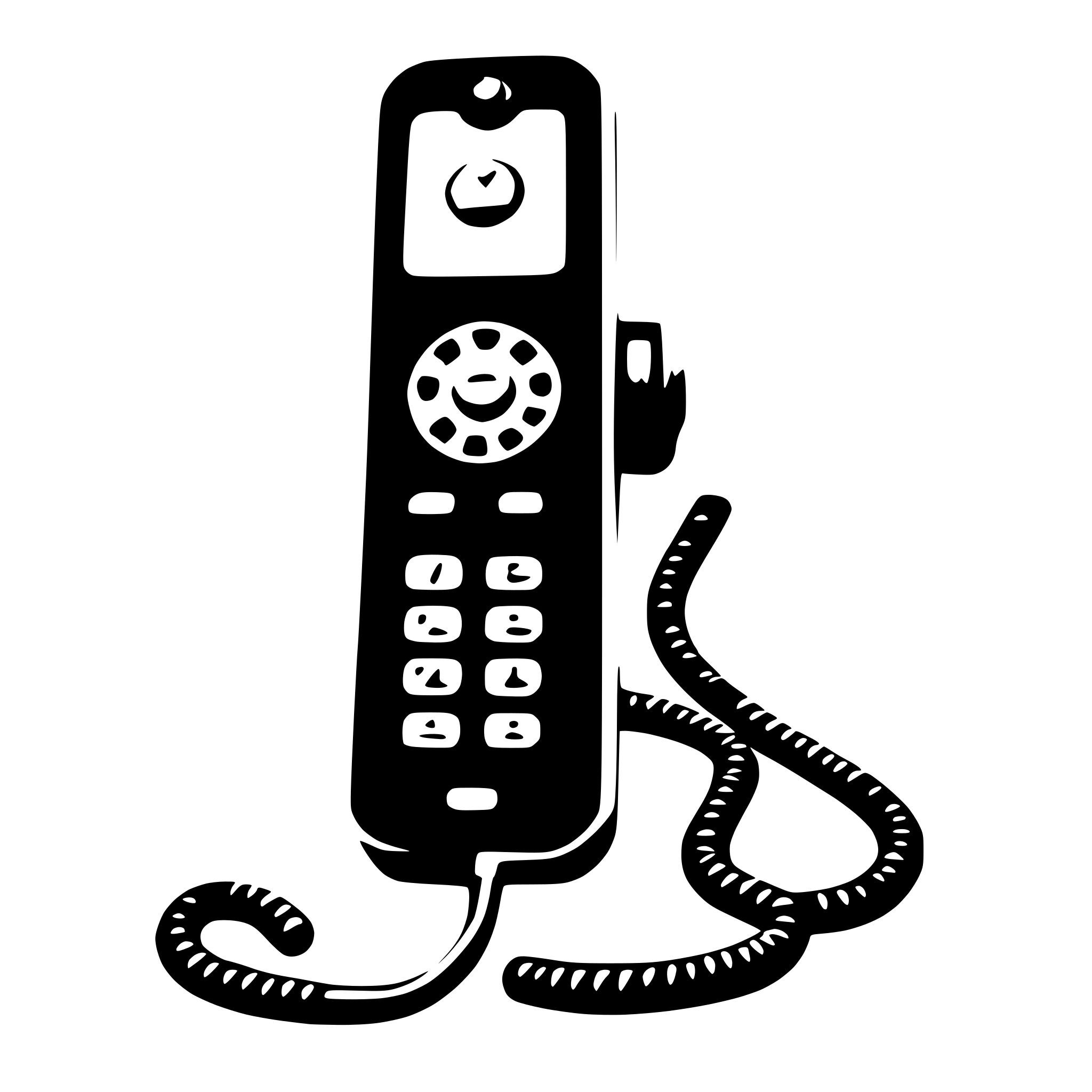 AI-generated SVG of a a plain phone receiver, slightly turned towards viewer