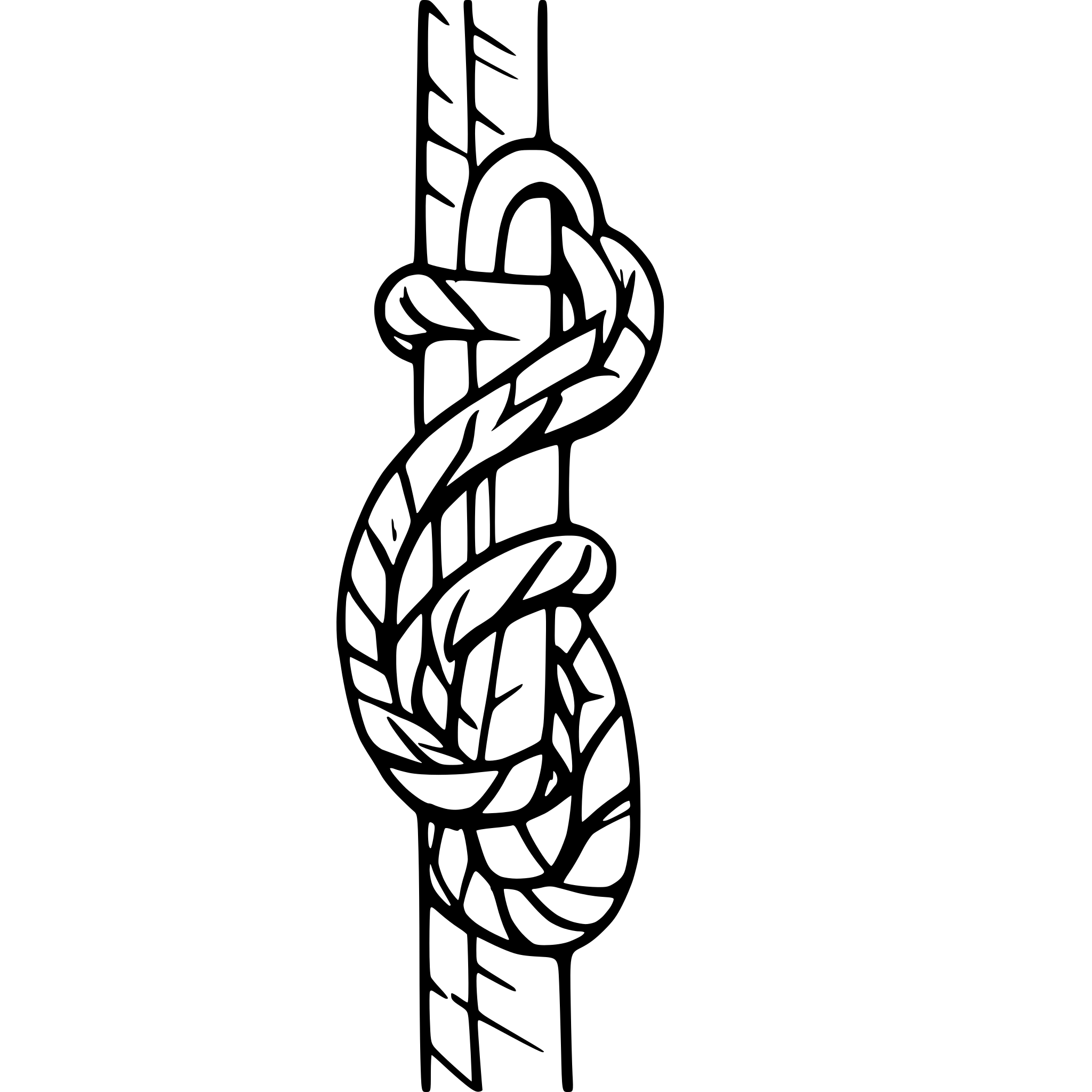 AI-generated SVG of a Simple line art of climbing rope