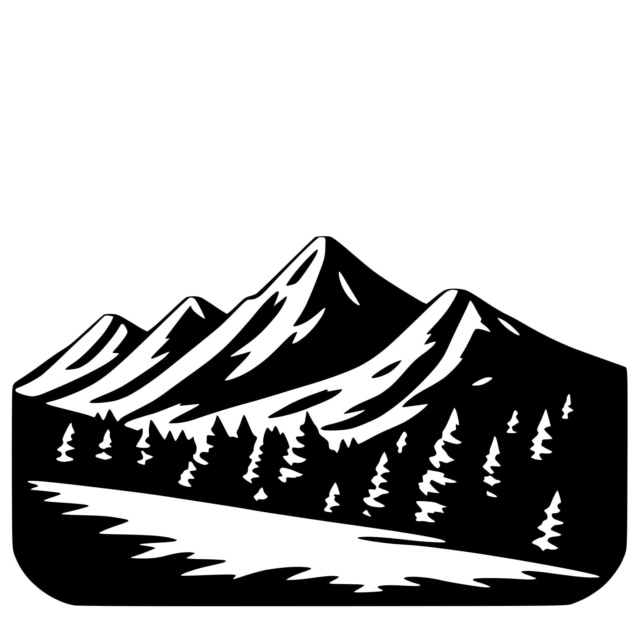 AI-generated SVG of a moon and mountains