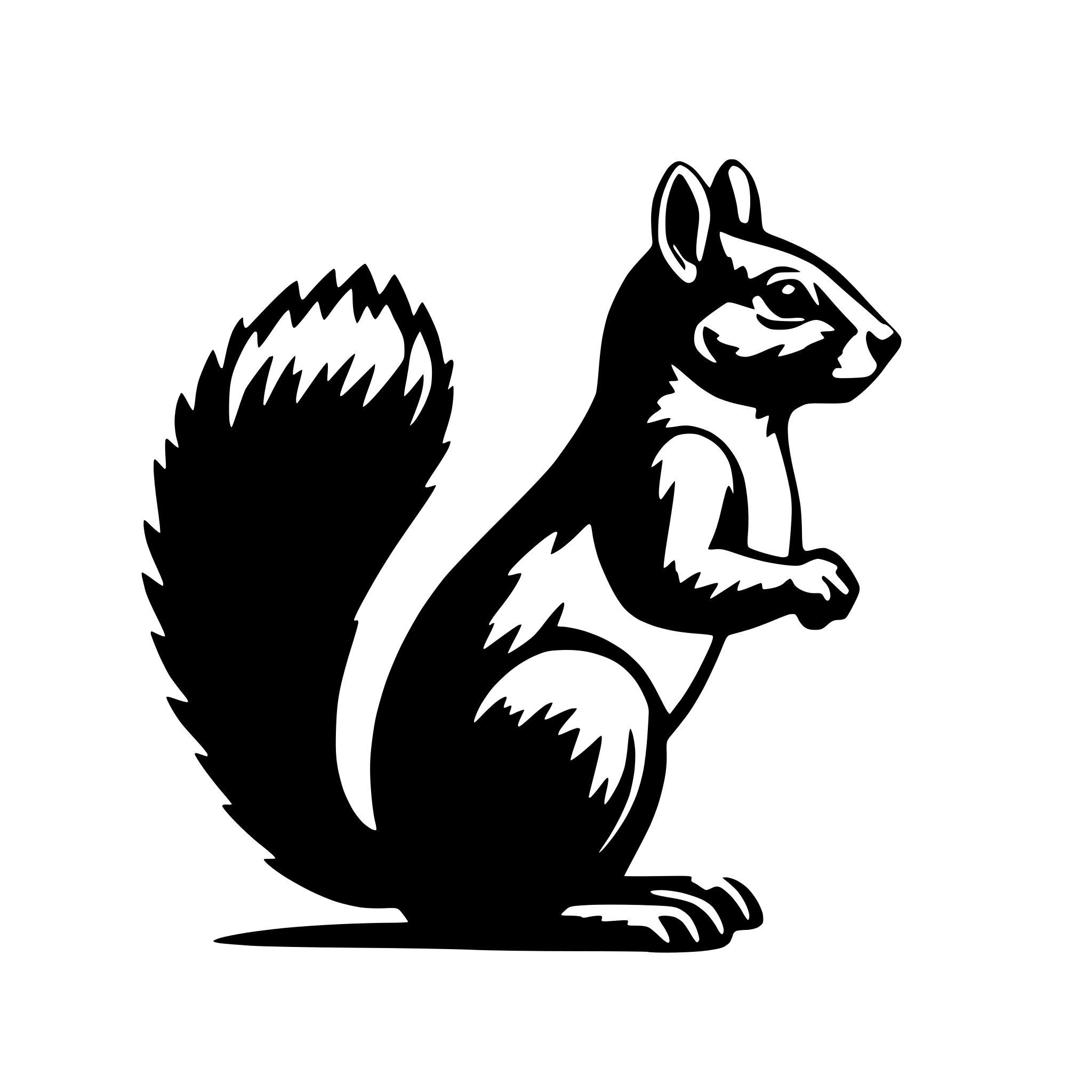 AI-generated SVG of 'squirrel as seen from side'