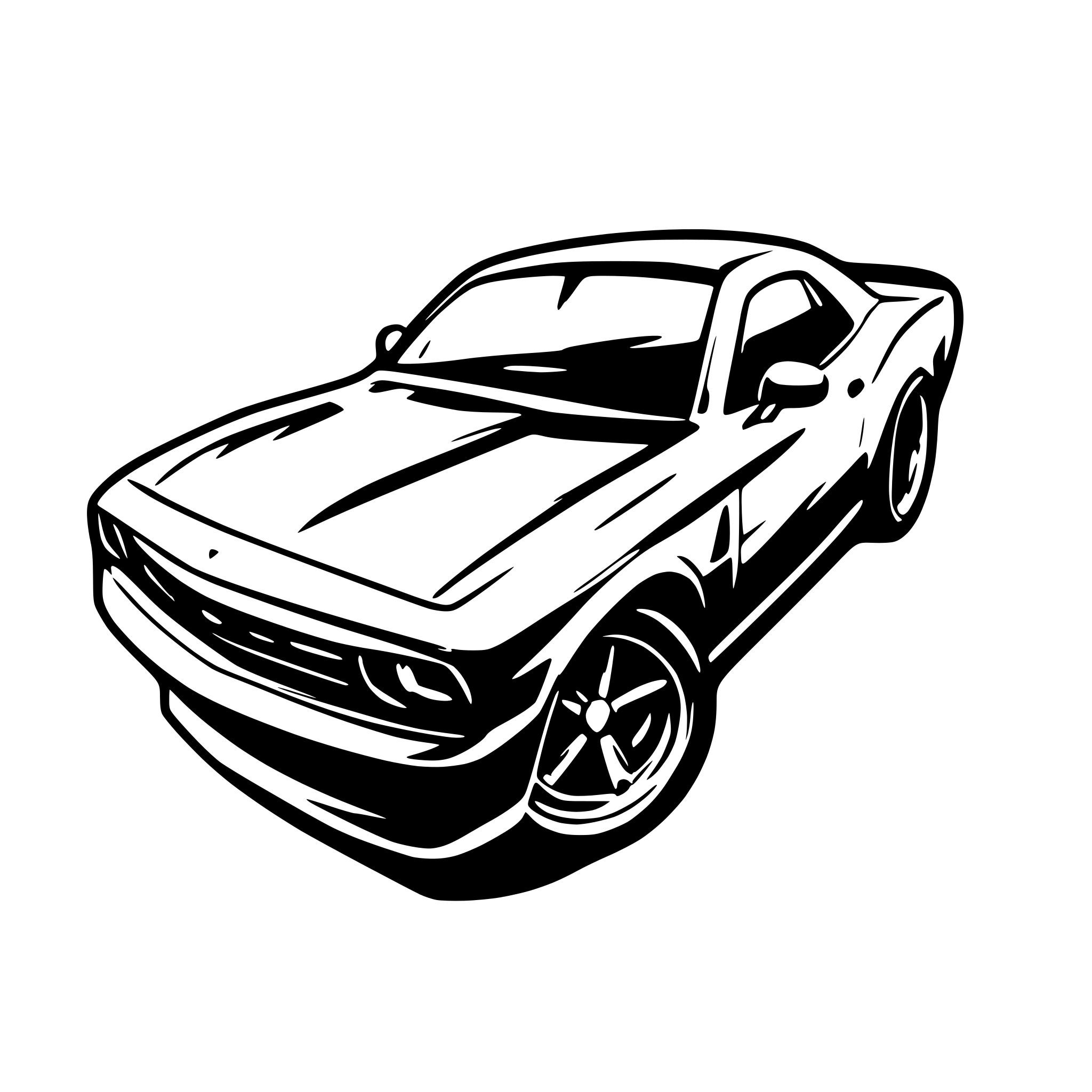 AI-generated SVG of a 2009 dodge challenger rt in graphic t-shirt design