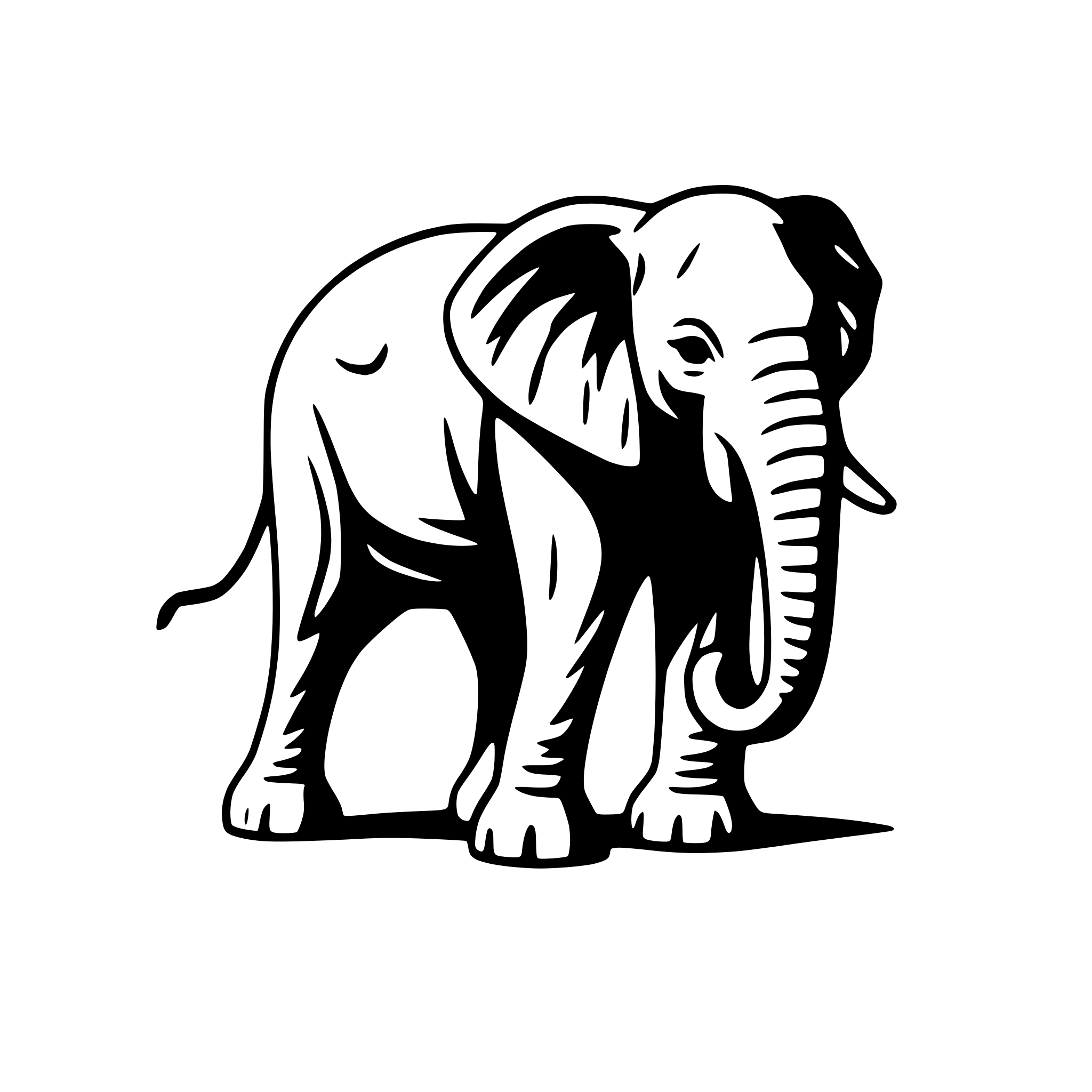 AI-generated SVG of 'elephant walking in savanna'