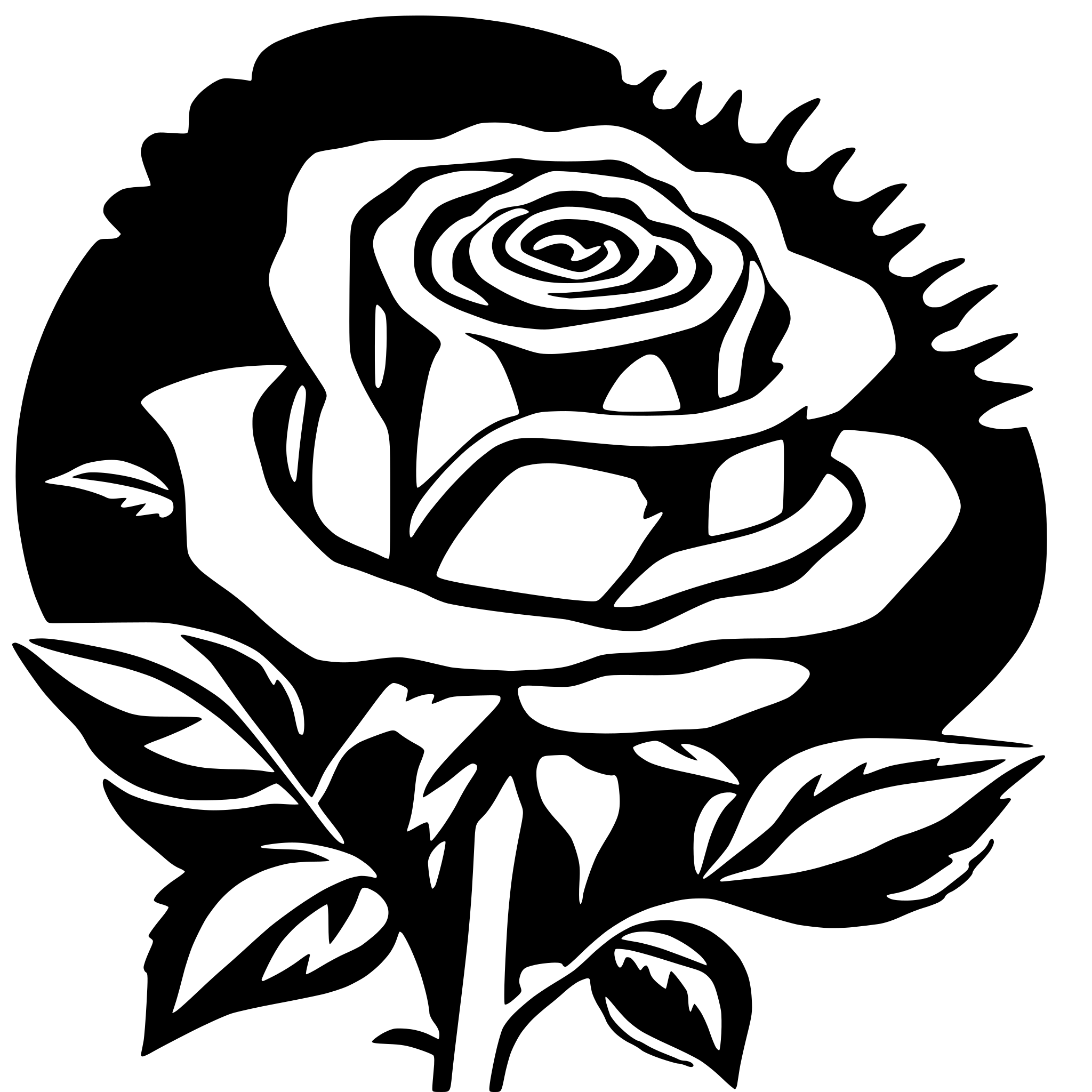 AI-generated SVG of a rose pattern red rose and green stem