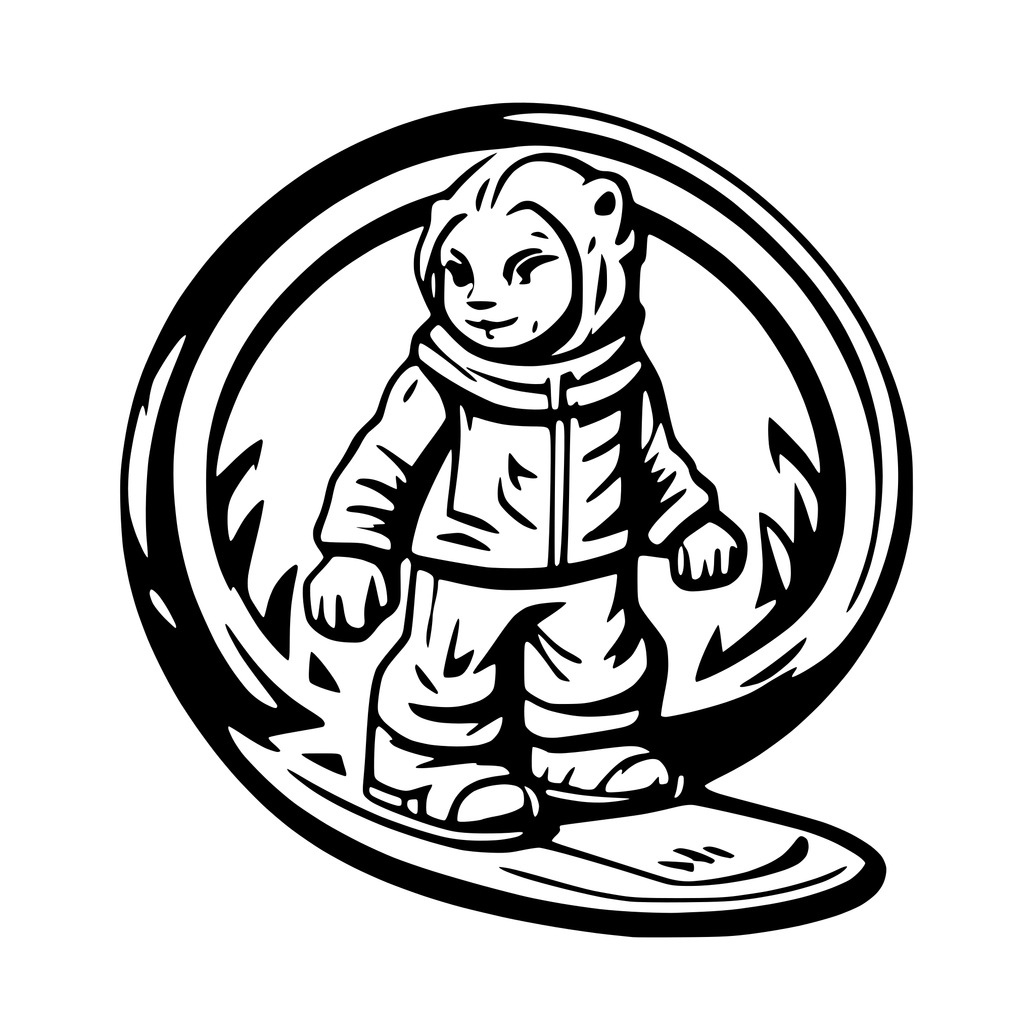 AI-generated SVG of 'lion child snowboarding'