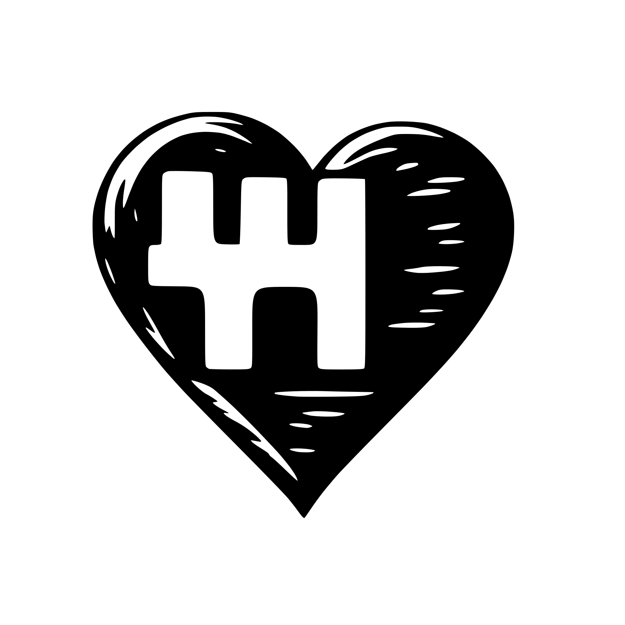 AI-generated SVG of 'heart shape and h letter'