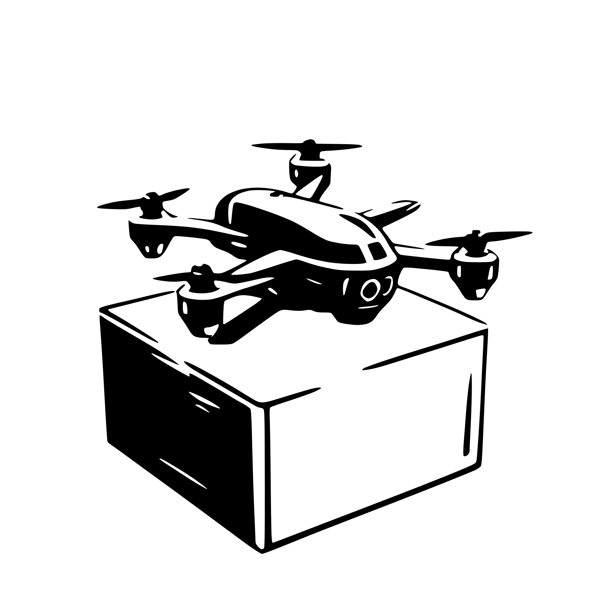 AI-generated SVG of 'drone on a box'