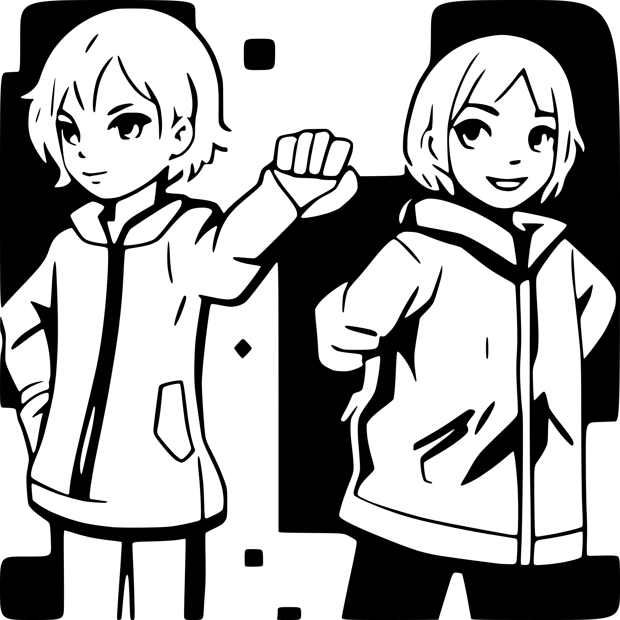 AI-generated SVG of a boys forming a line and holding hands