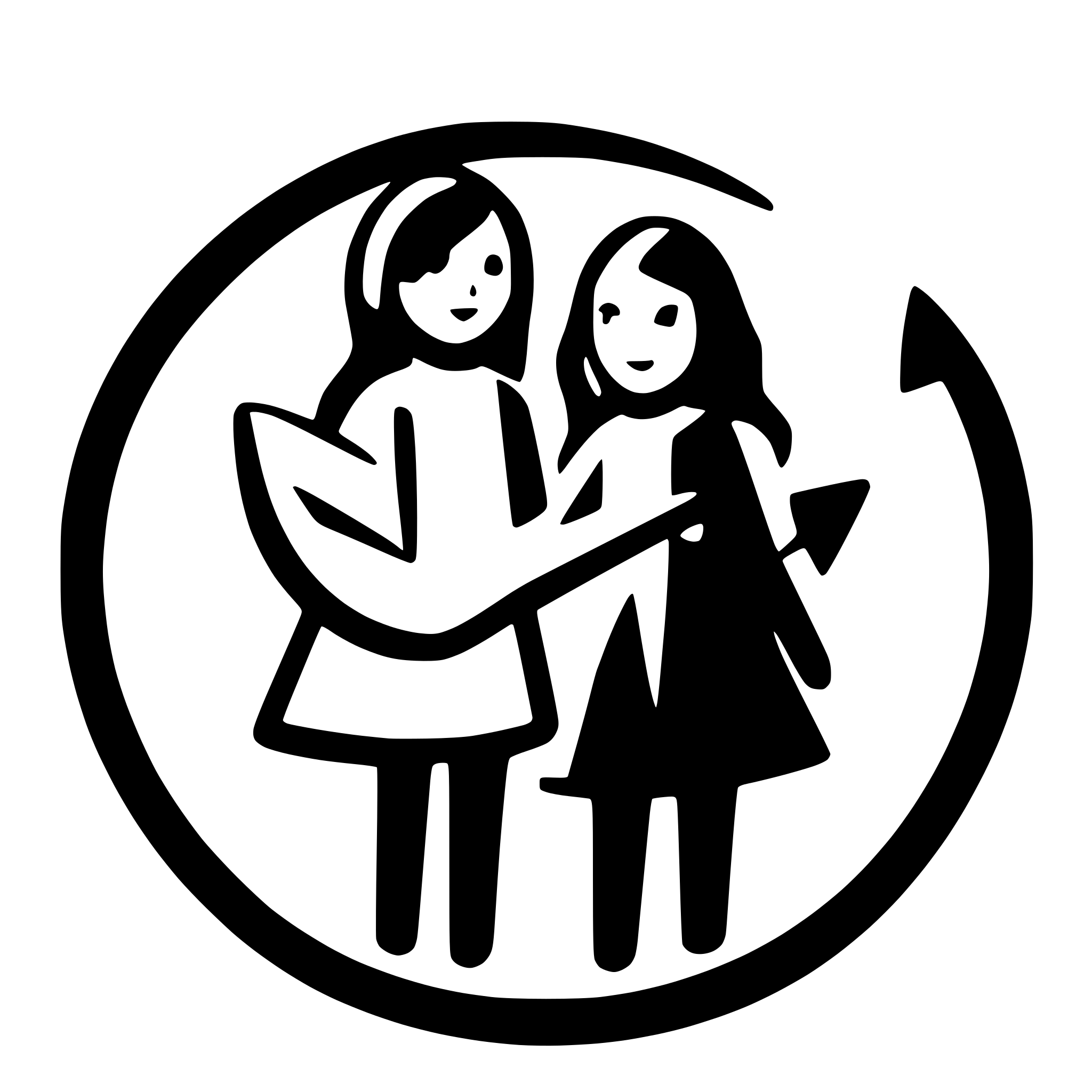 AI-generated SVG of a two people and an arrow (link) between them