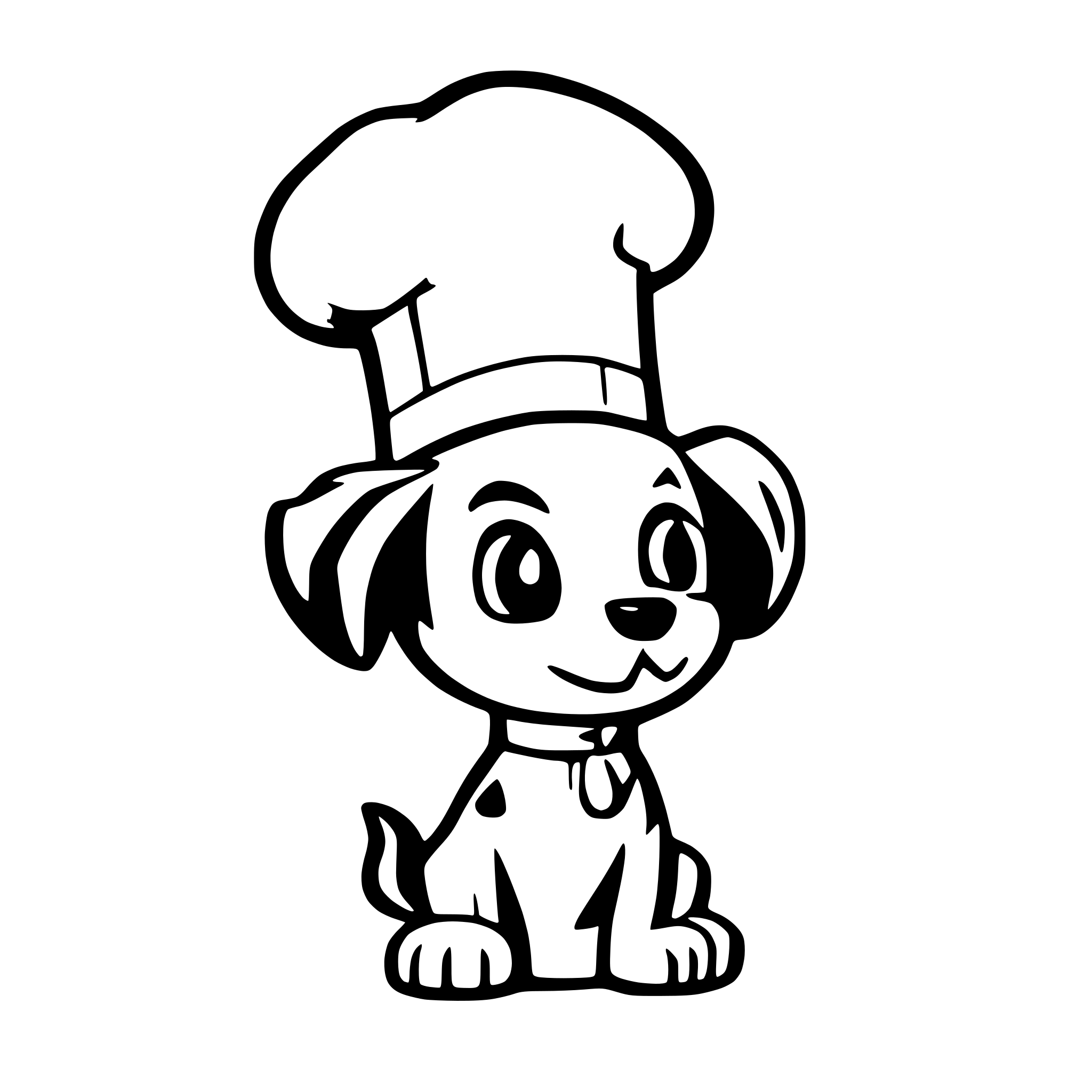 AI-generated SVG of 'A Dog With Chef Hat'