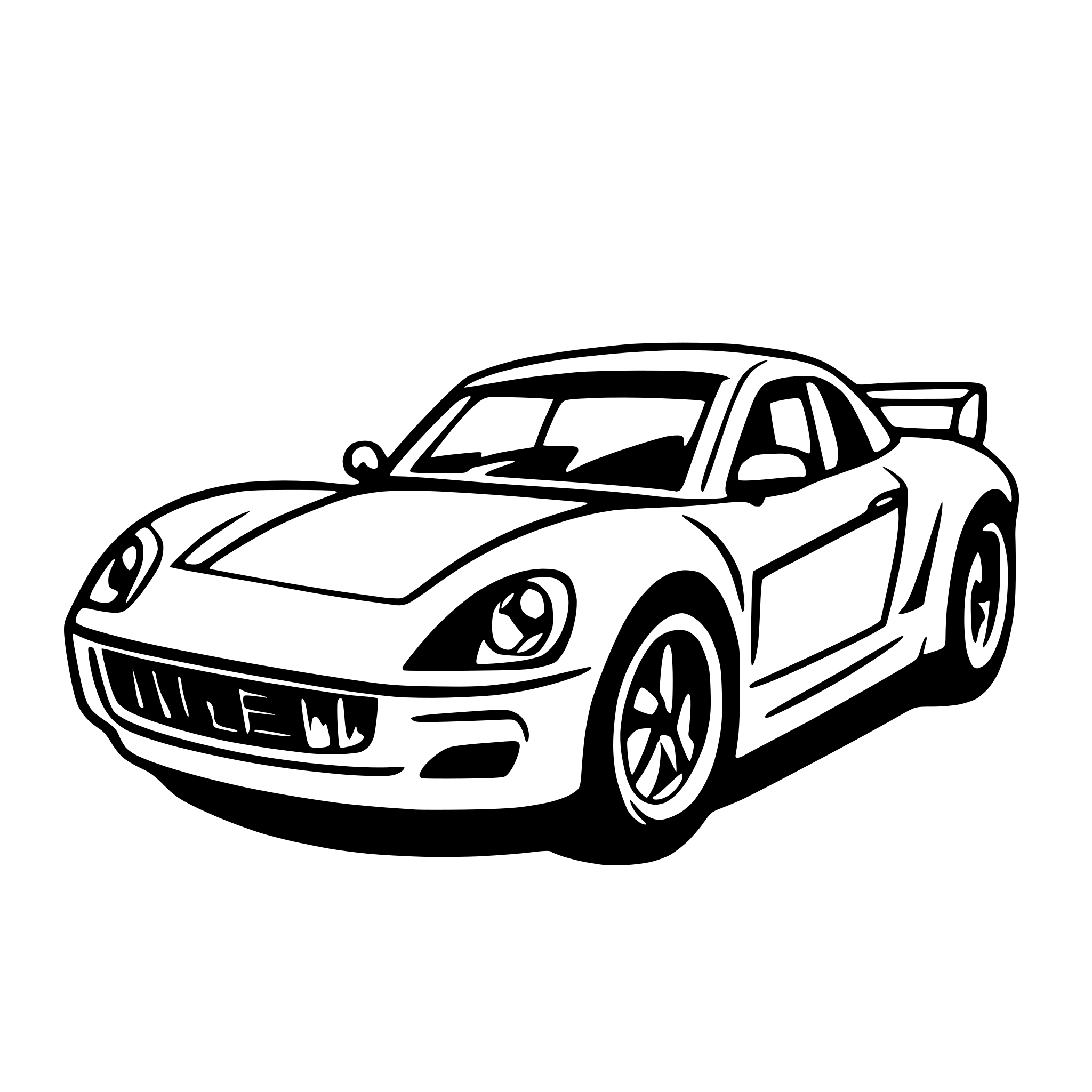 AI-generated SVG of a Sideview of a sports car