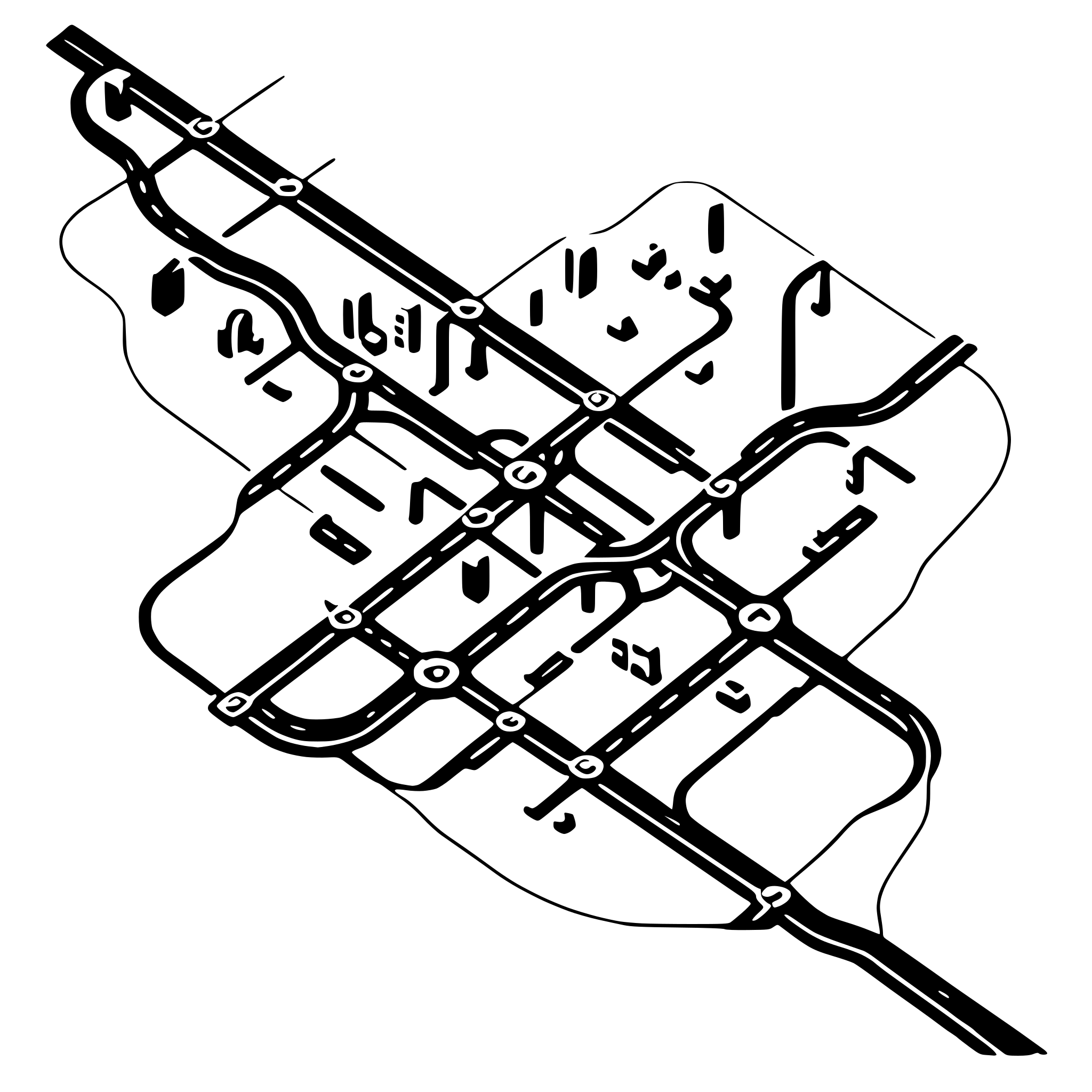 AI-generated SVG of a public transit map, metro plan