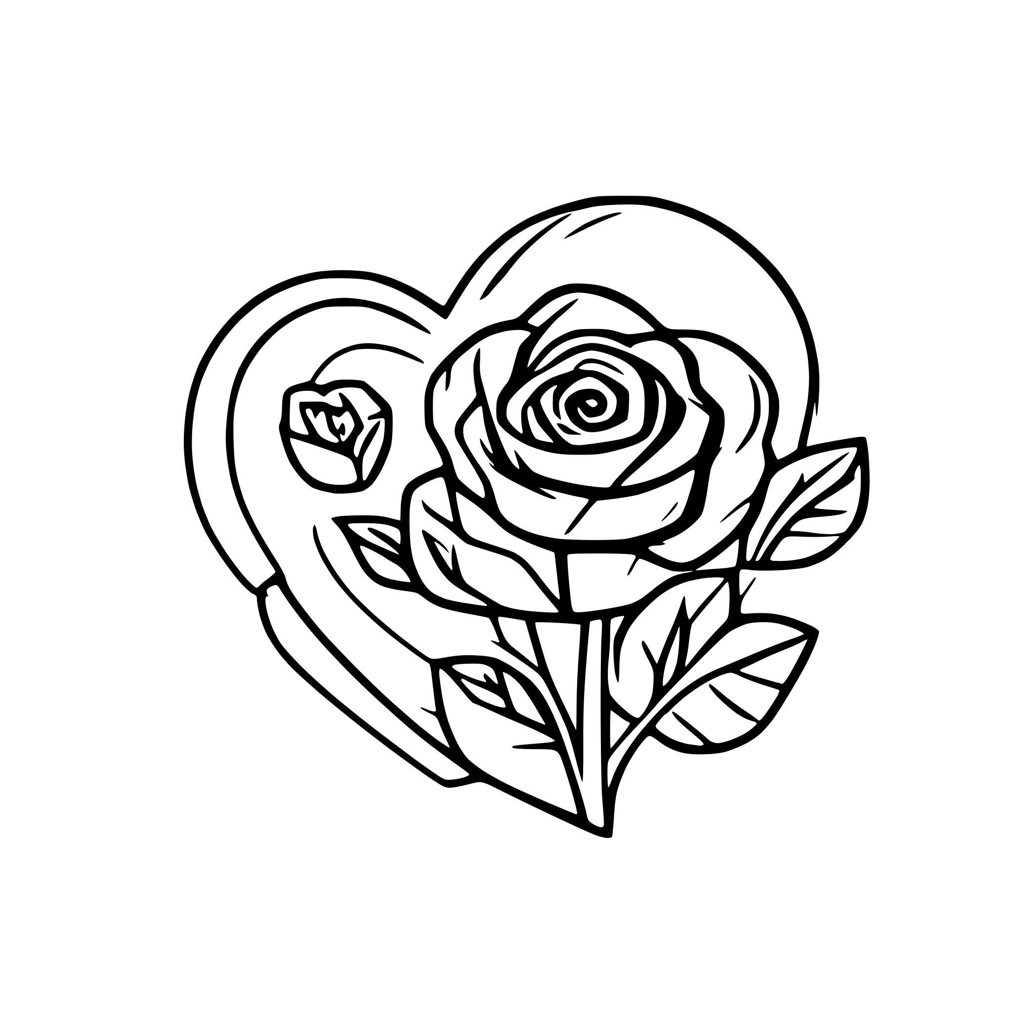 AI-generated SVG of a roses hearts love