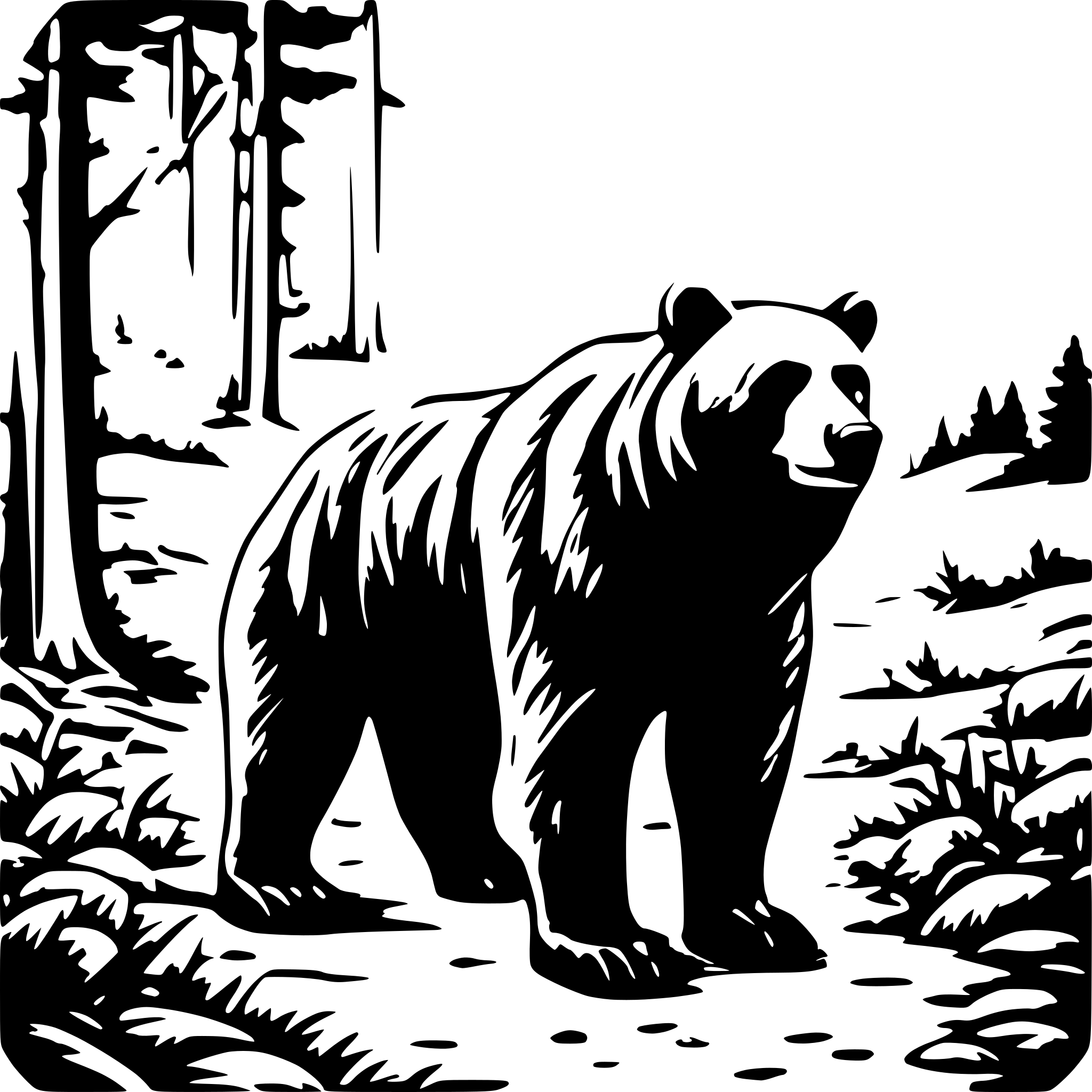 AI-generated SVG of a bear in the forest
