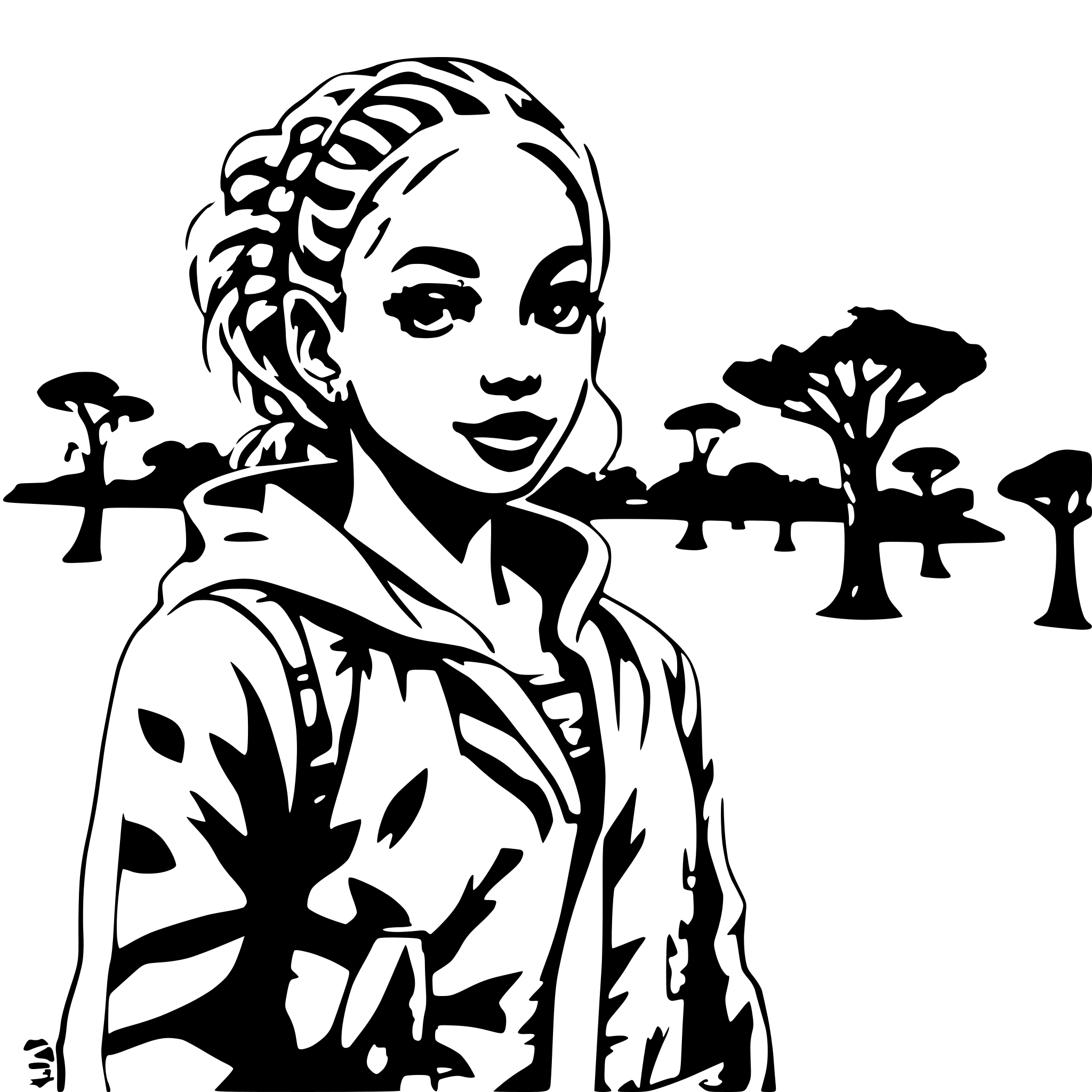 AI-generated SVG of a African savannah