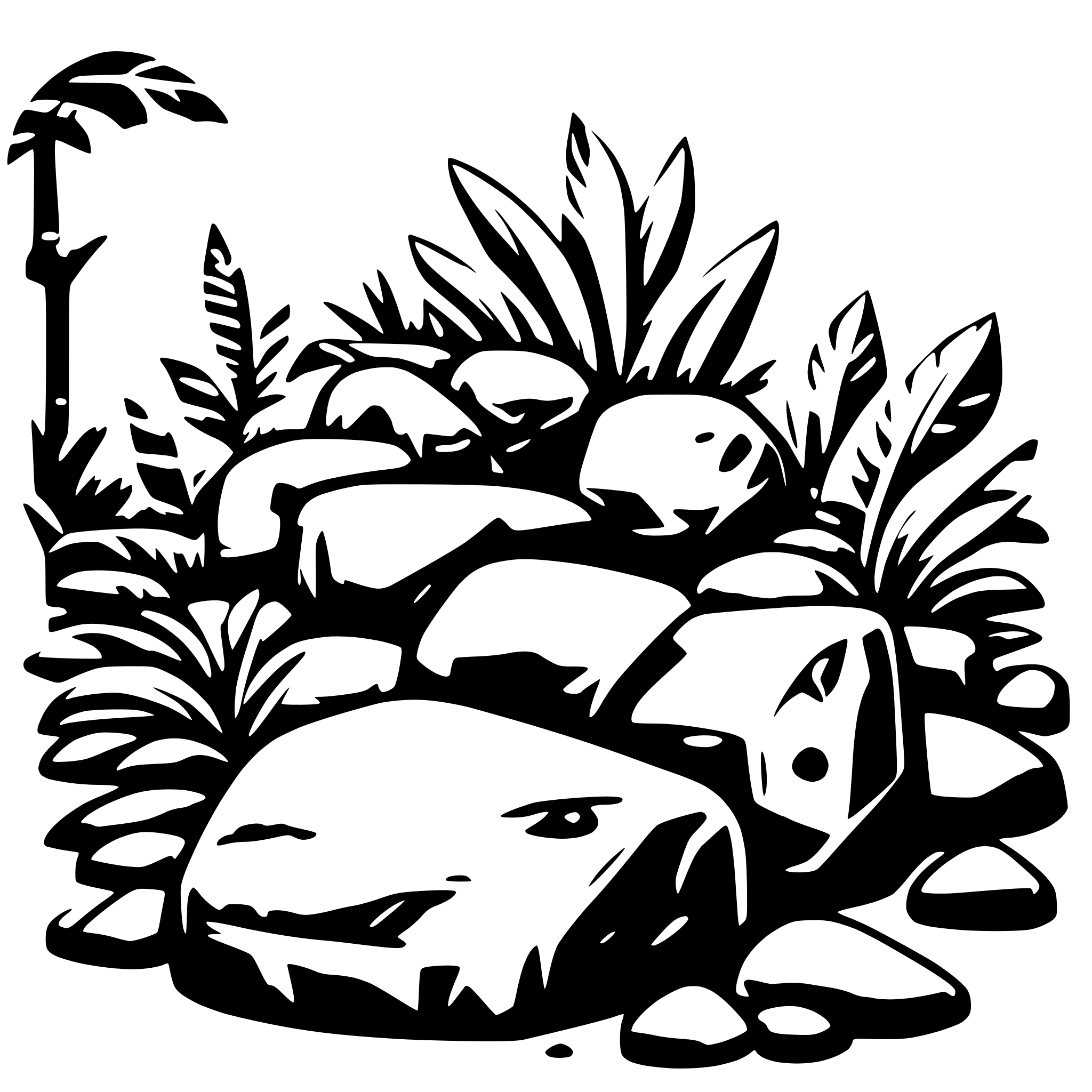 AI-generated SVG of a jungle stones
