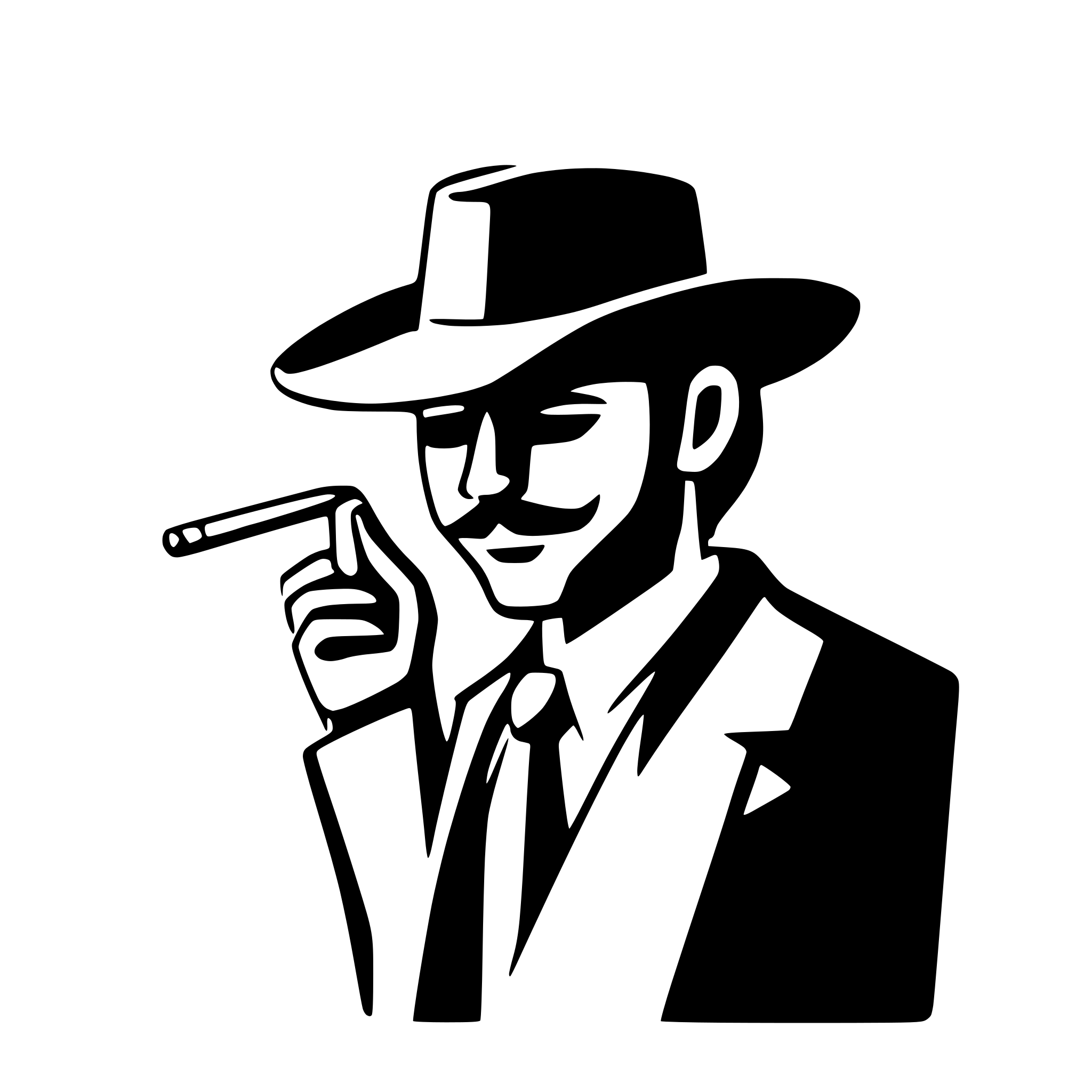 AI-generated SVG of a a man with a cowboy hat and a cigar in his mouth
