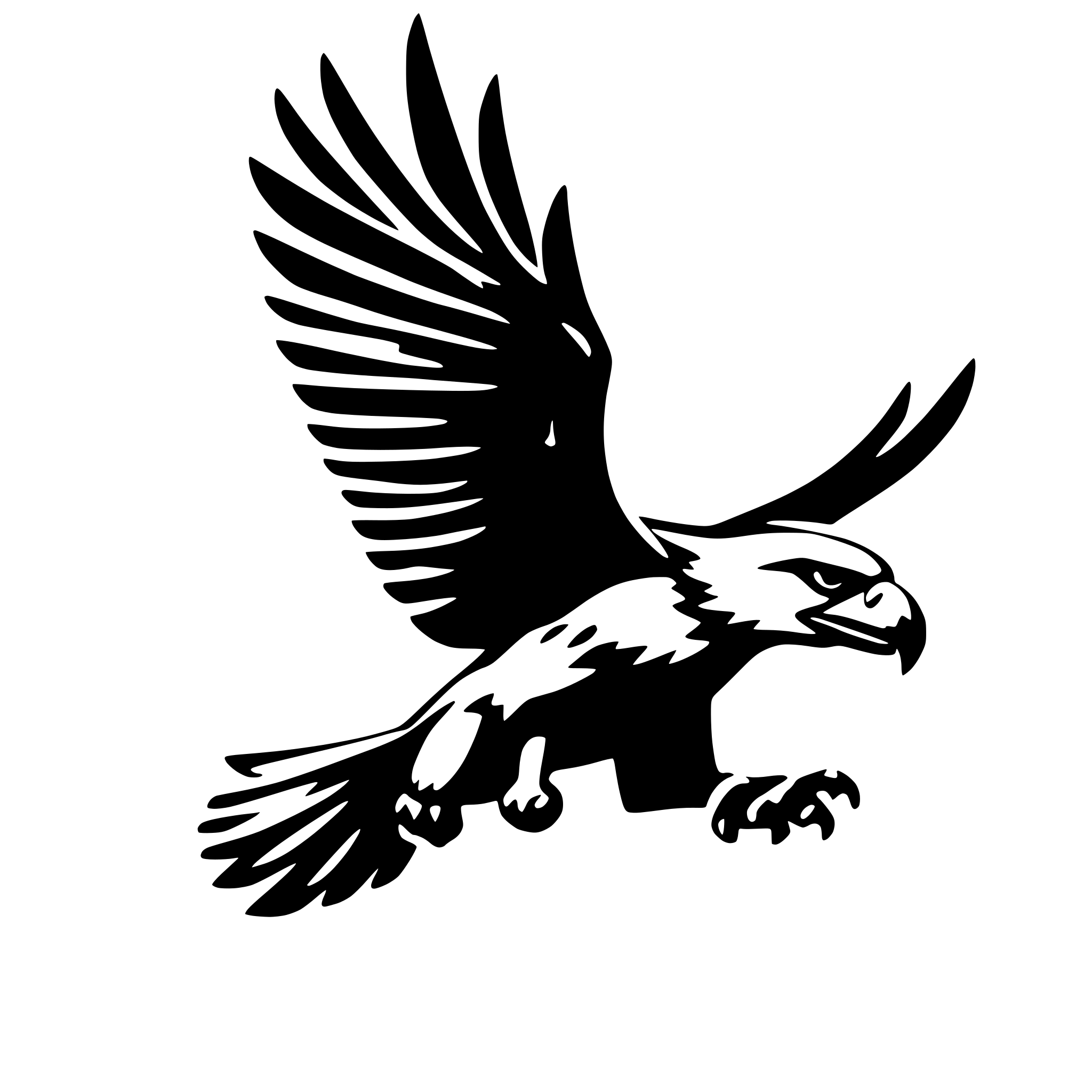 AI-generated SVG of a flying eagle