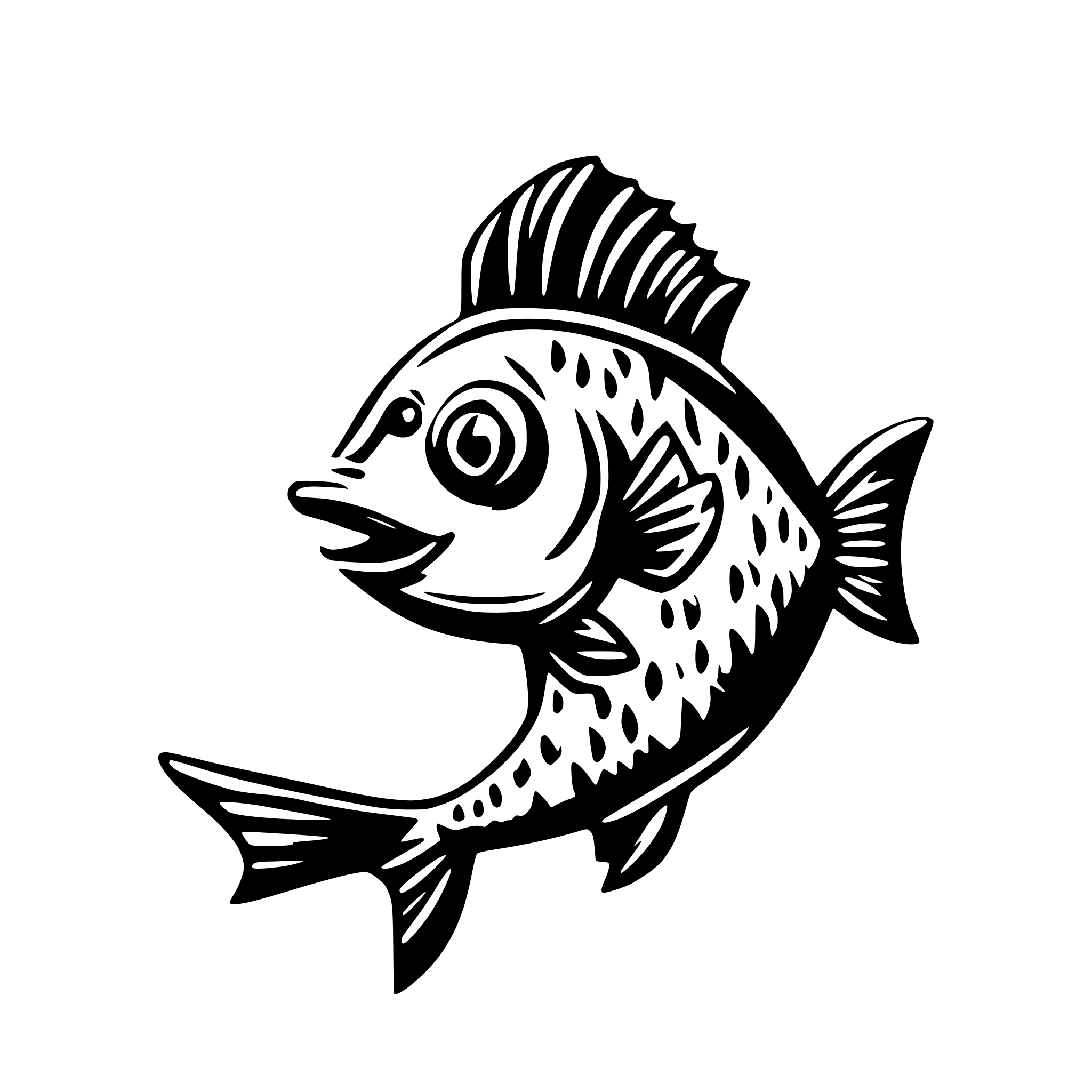 AI-generated SVG of a fish cartoon style