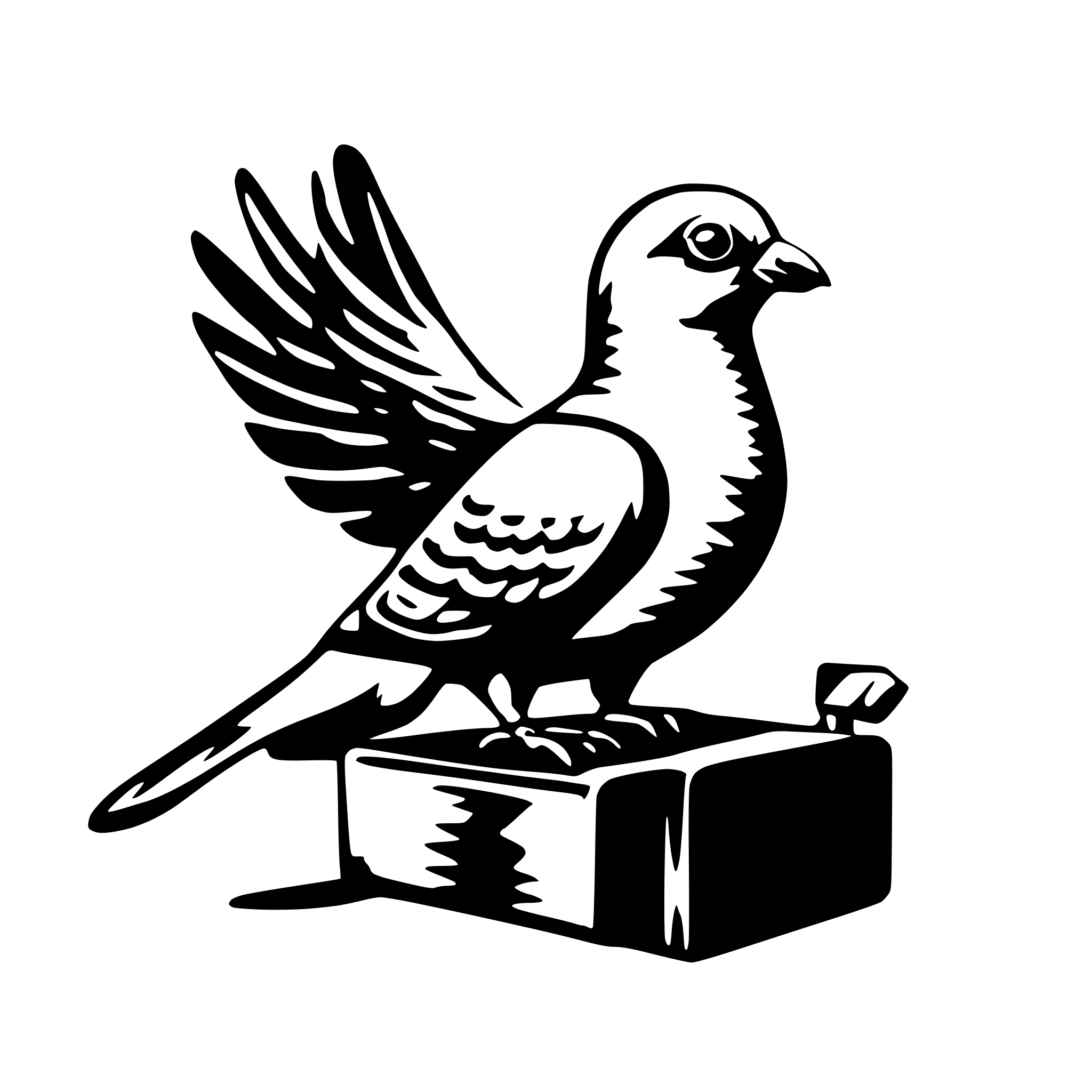 AI-generated SVG of a carrier pigeon