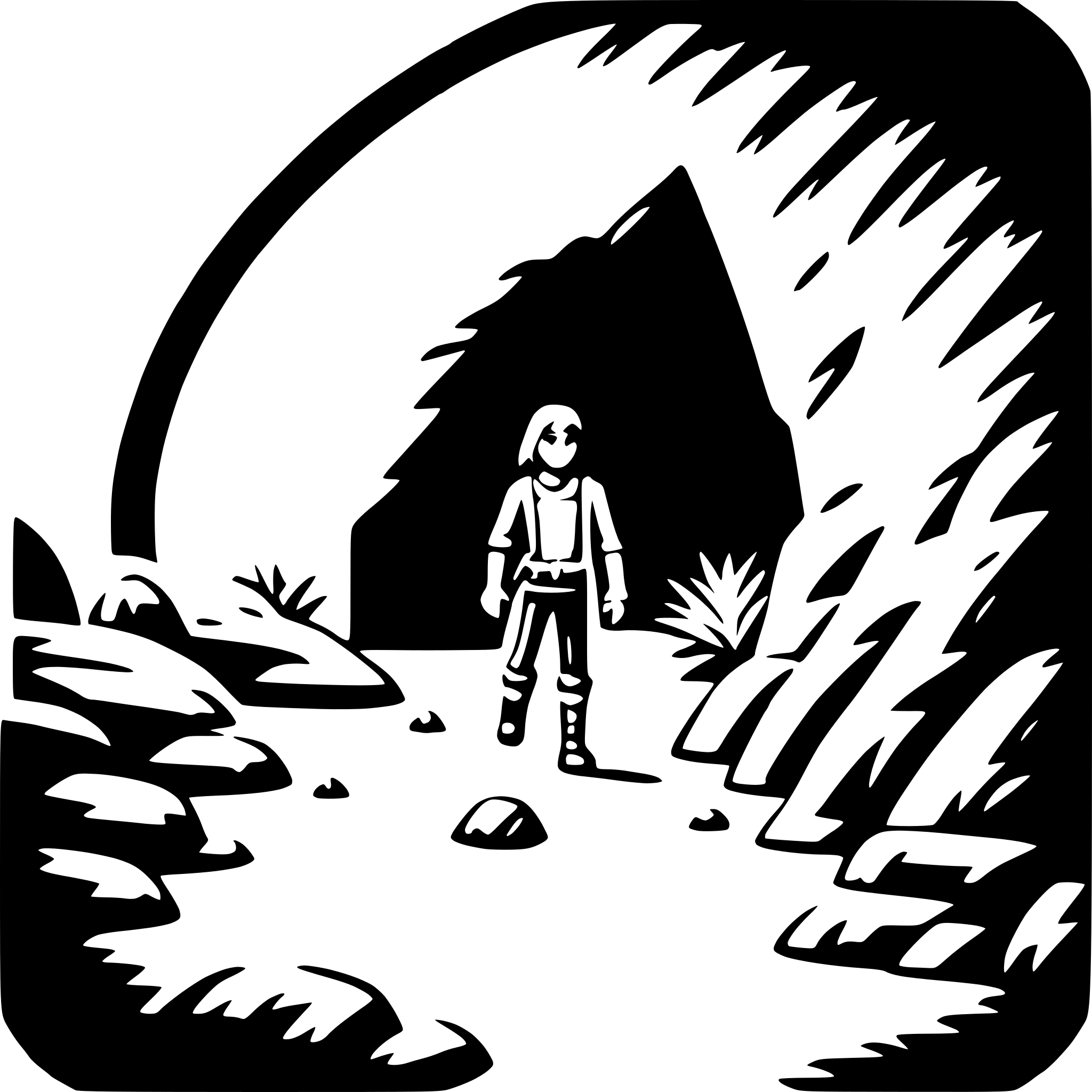 AI-generated SVG of a cave exploring