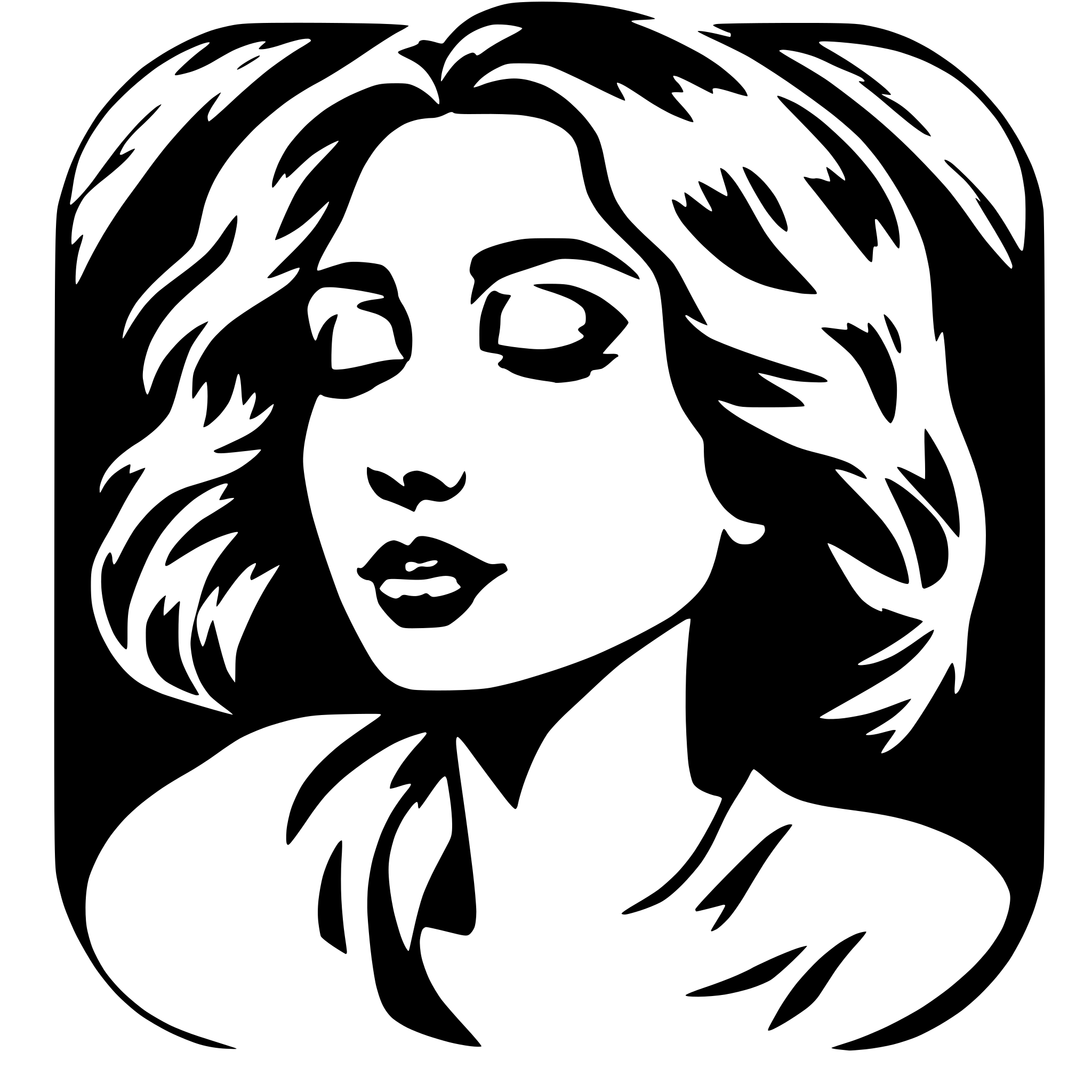 AI-generated SVG of 'Woman with closed eyes'
