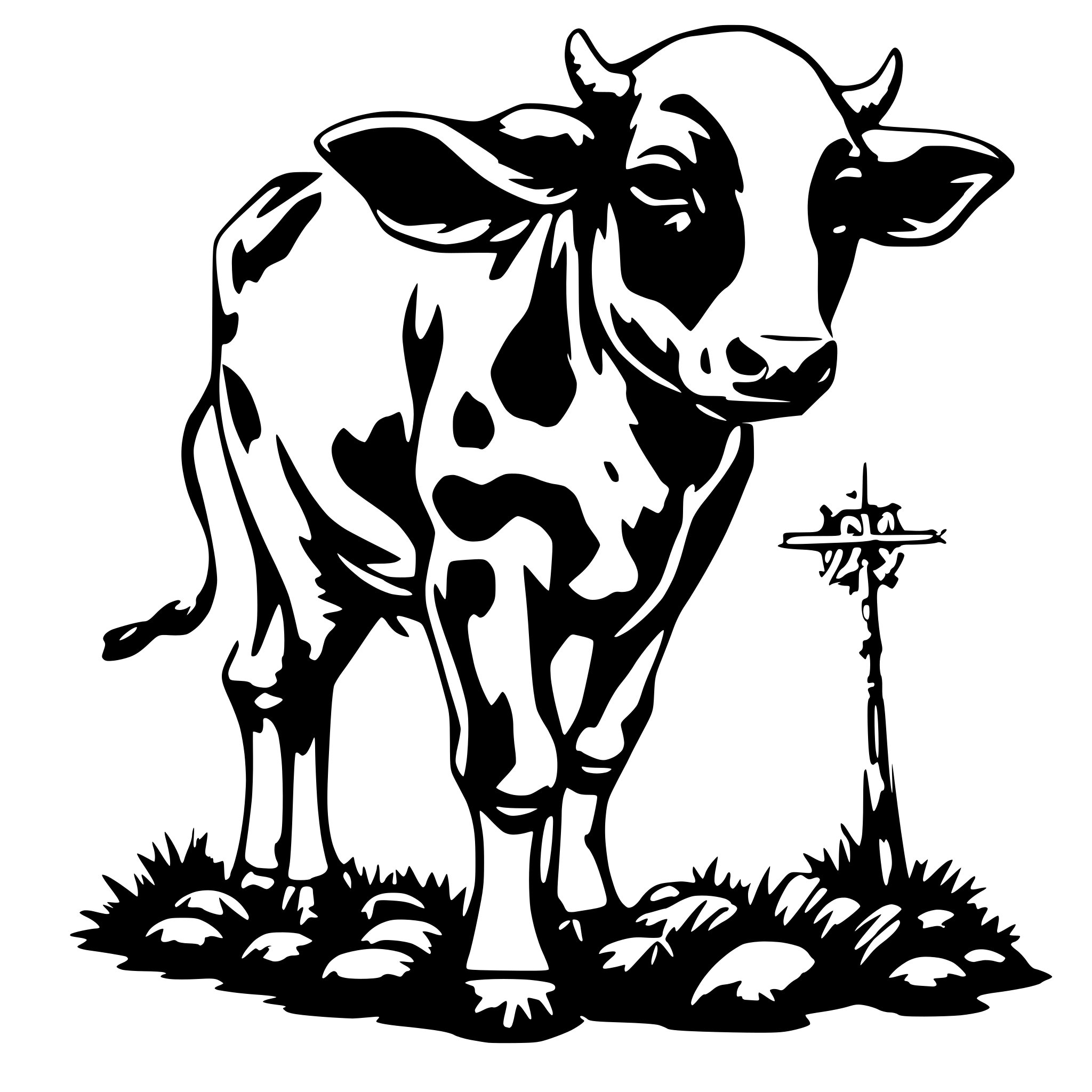 AI-generated SVG of a Cow and trishul