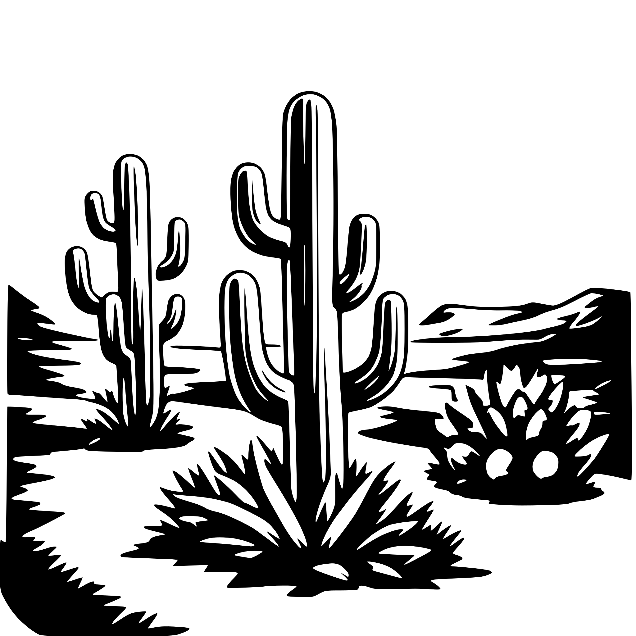 AI-generated SVG of 'cactus and sunset'