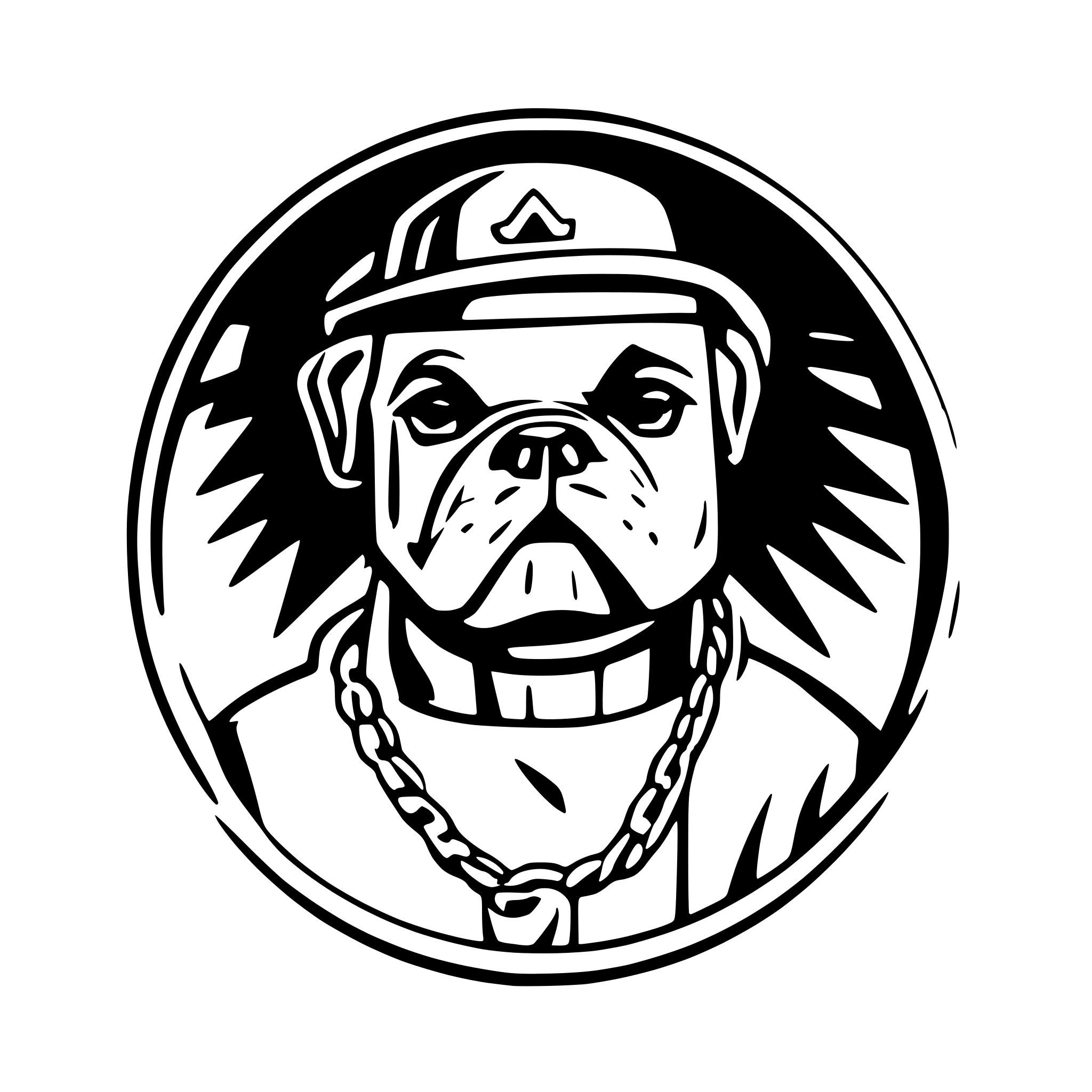AI-generated SVG of 'bulldog rapper wearing gold chain'