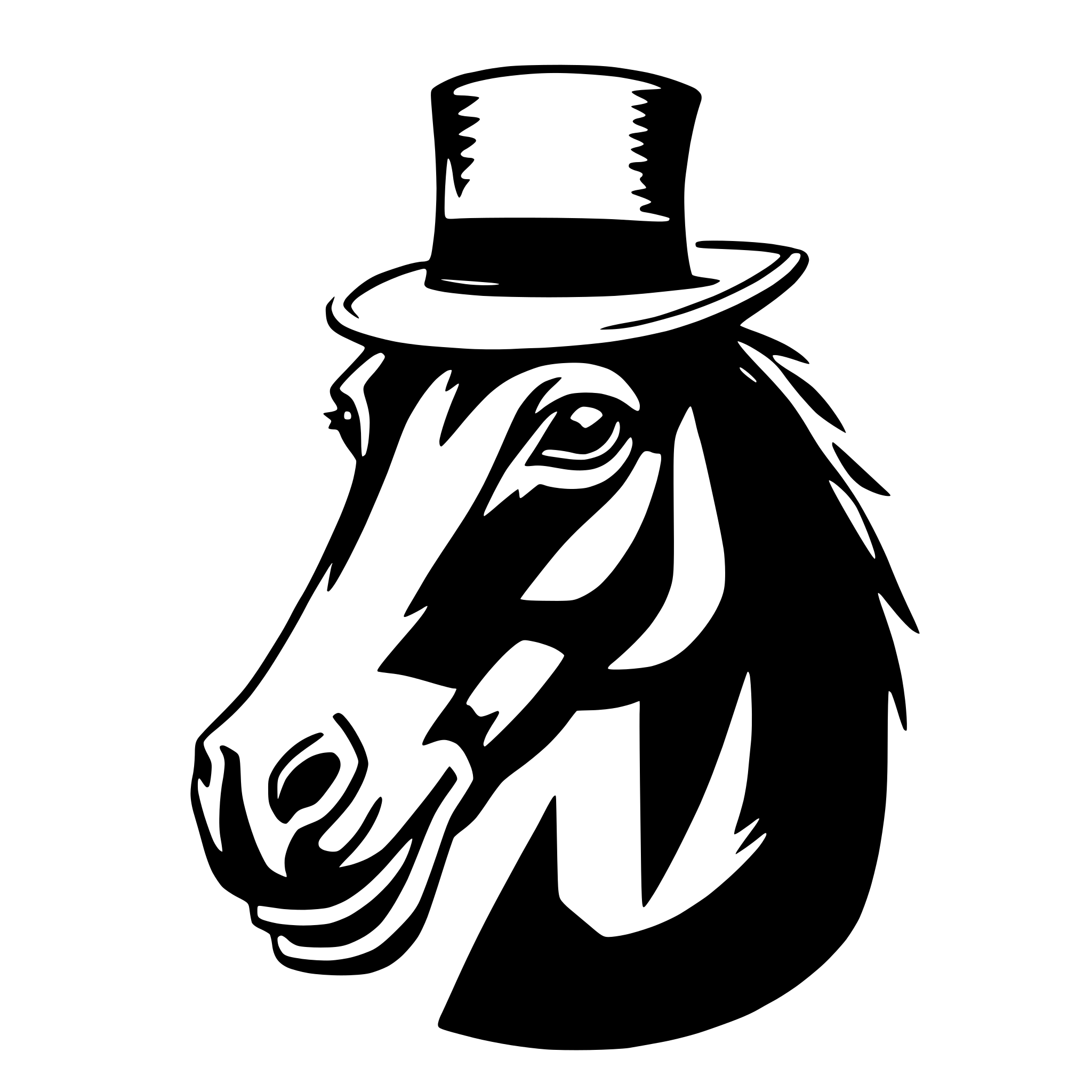 AI-generated SVG of a donkey with hat